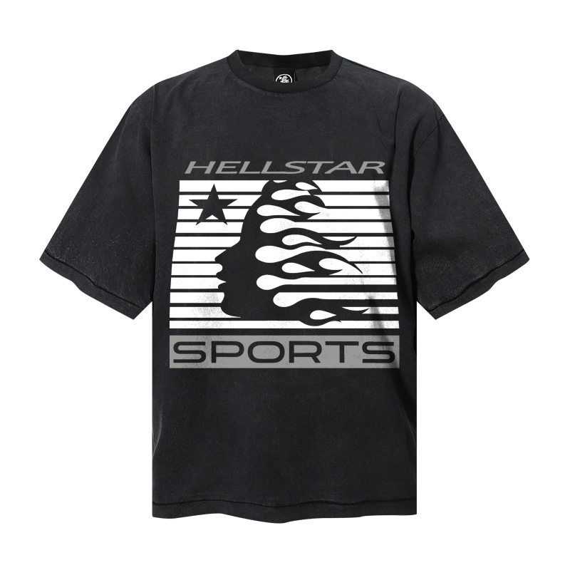 Hellstar Flame Tribal Motion T-Shirt 'Black' - DesignerGu