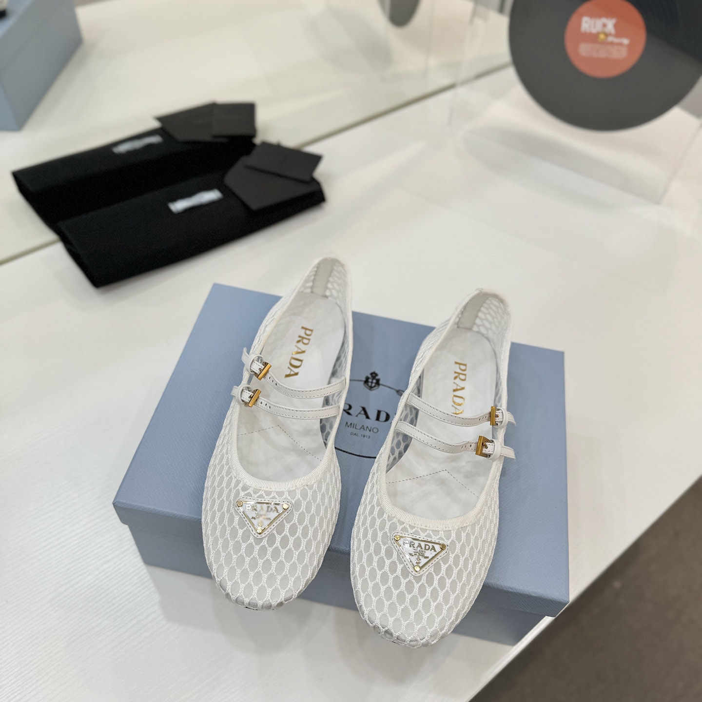 Prada Mesh Fabric Ballerinas - DesignerGu