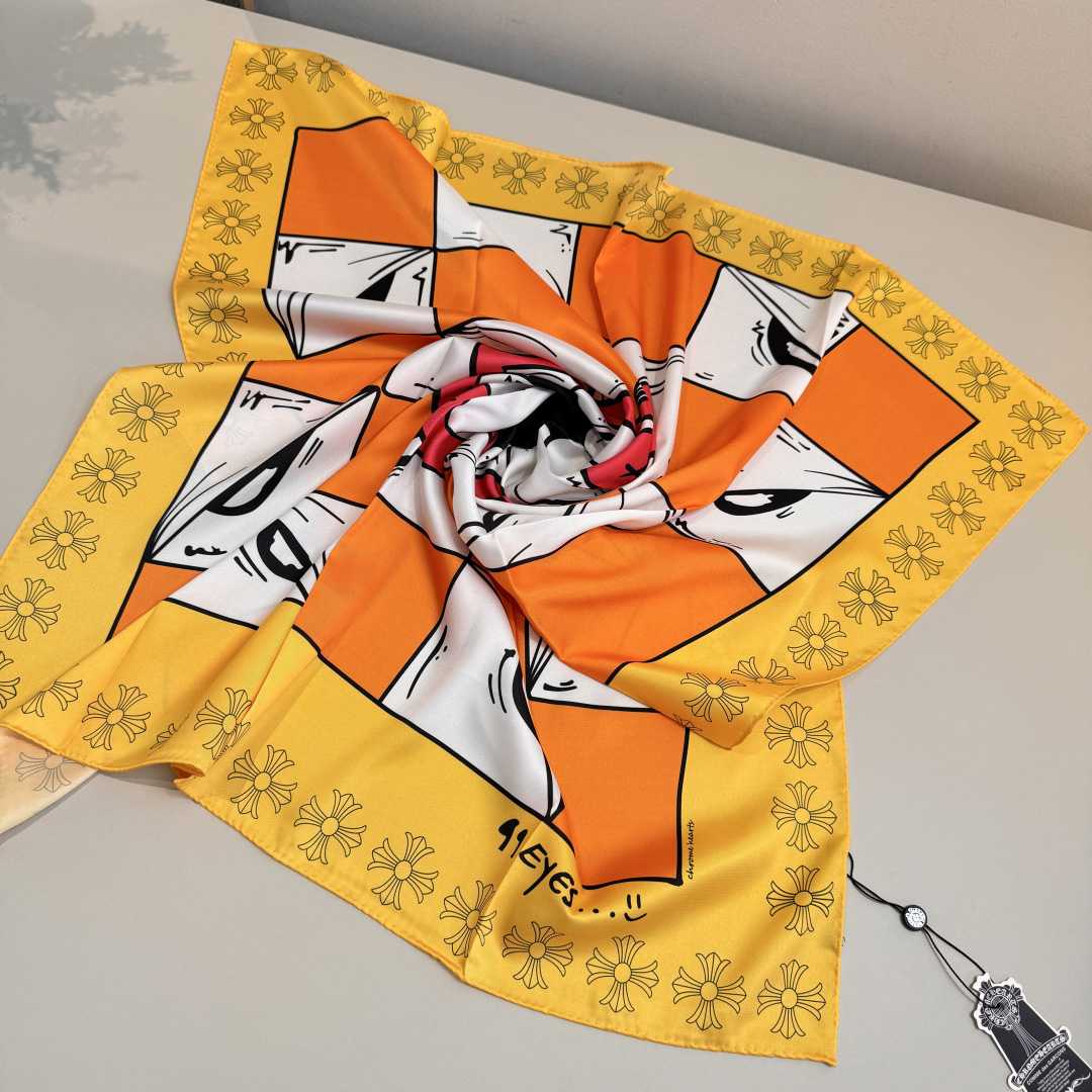 Chrome Heart Square Silk Scarf - DesignerGu
