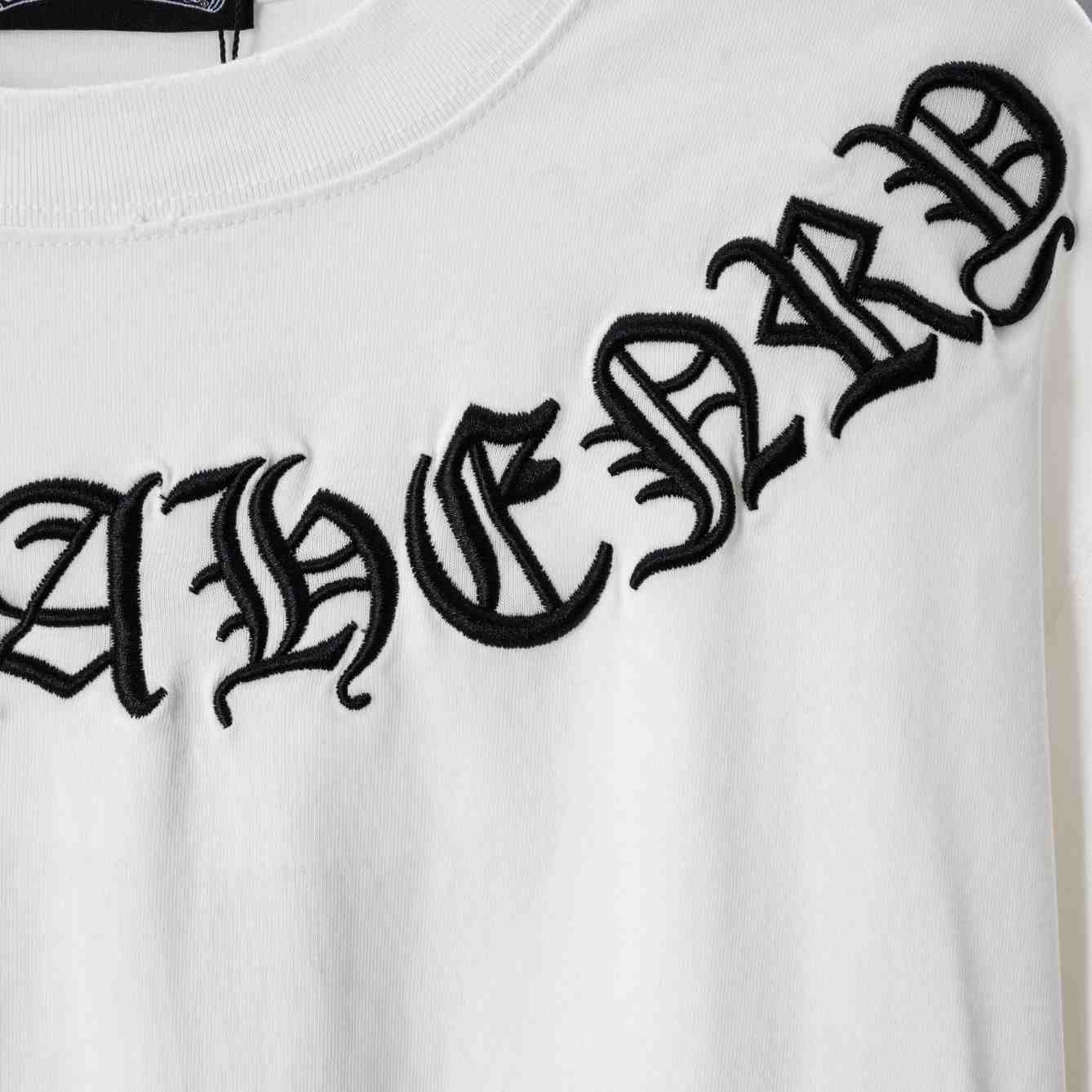 Chrome Hearts Embroidered Round Neck Short Sleeve Shirt 'White' - DesignerGu