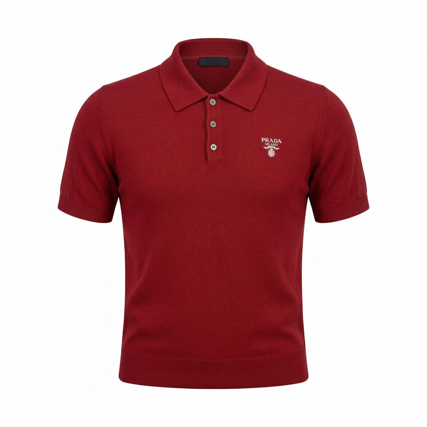 Prada Superfine Wool Polo Shirt - DesignerGu