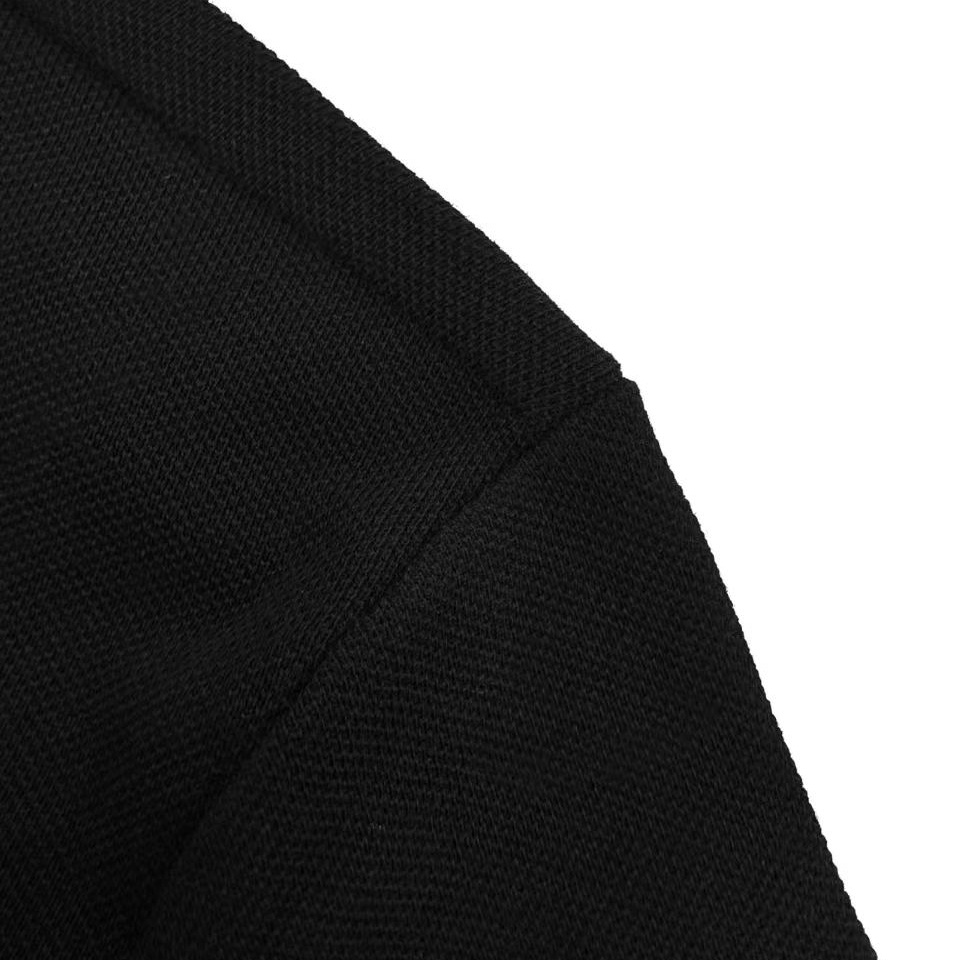 Moncler Black Logo Cotton Piquet Polo - DesignerGu