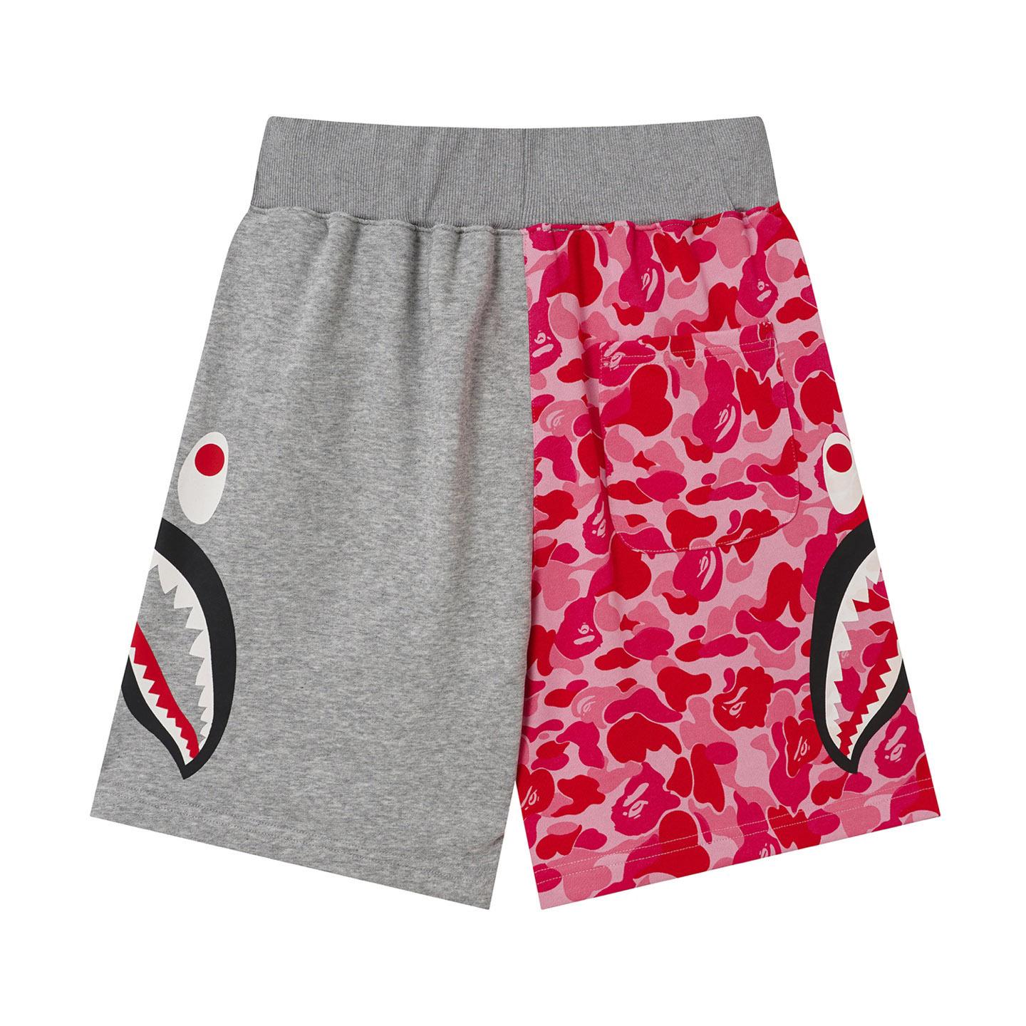 Bape Camo Half Side Shark Sweat Shorts  - DesignerGu