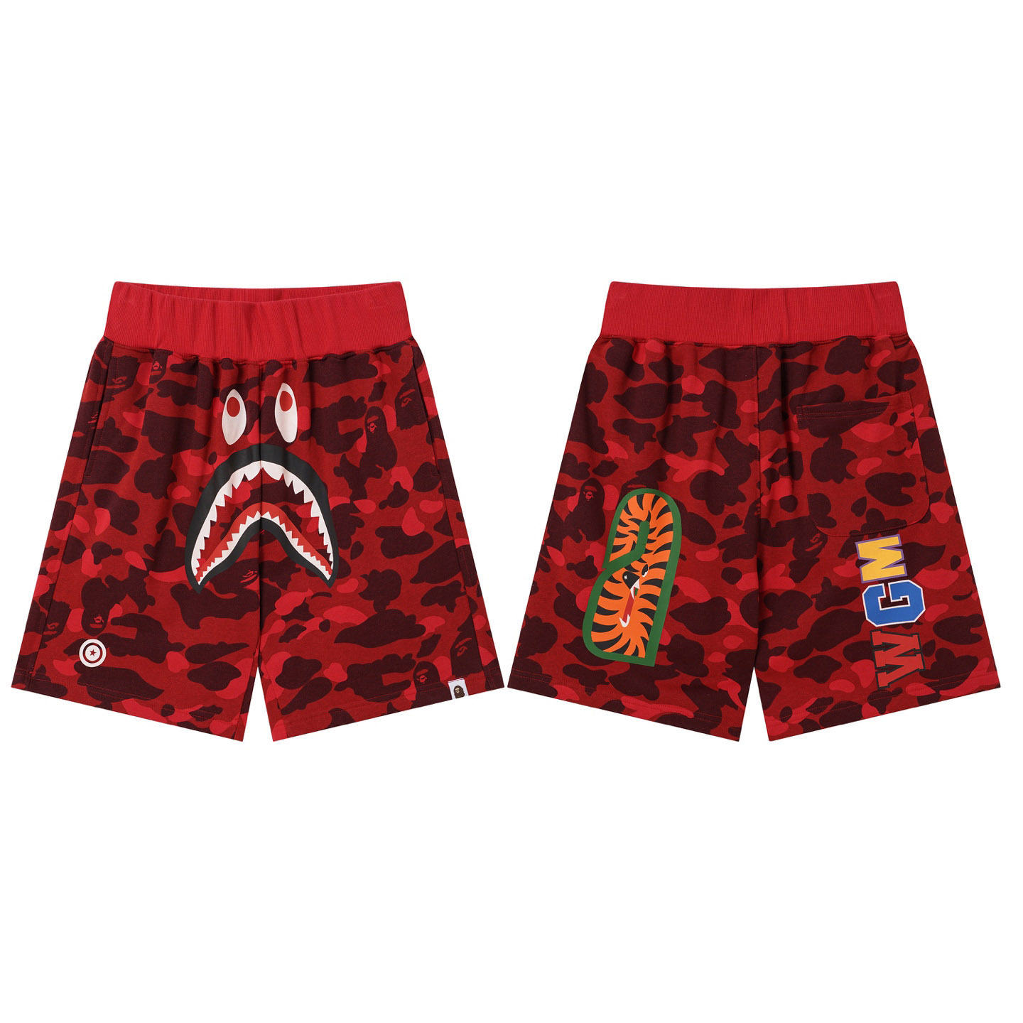Bape Camo Shark Track Shorts - DesignerGu