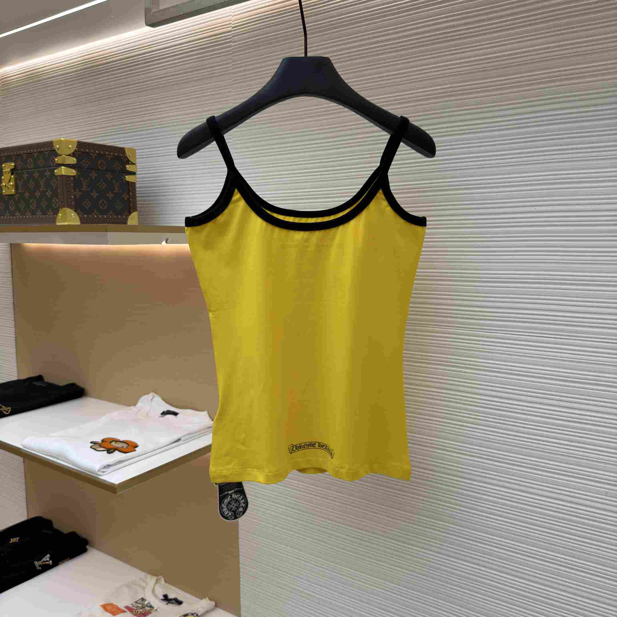 Chrome Hearts Roller Skates Yellow&Black Horseshoe Tank Top - DesignerGu