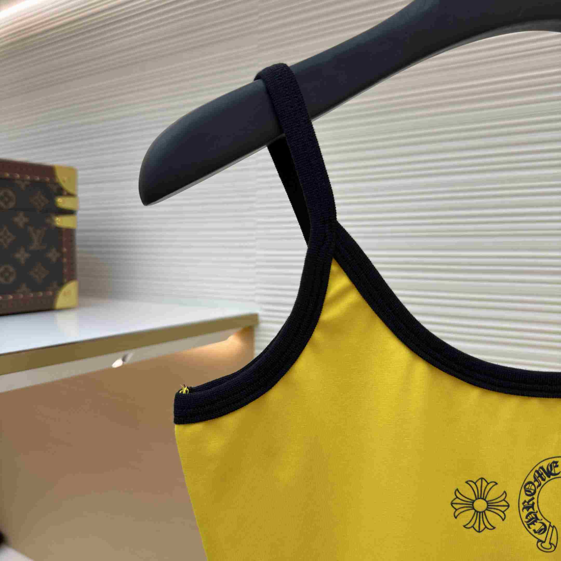 Chrome Hearts Roller Skates Yellow&Black Horseshoe Tank Top - DesignerGu