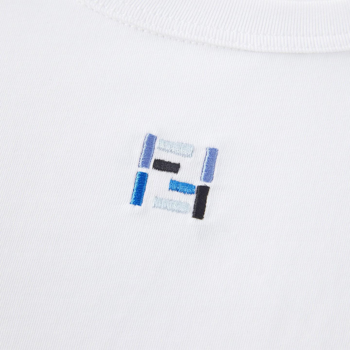 Fendi  White And blue Cotton T-shirt - DesignerGu