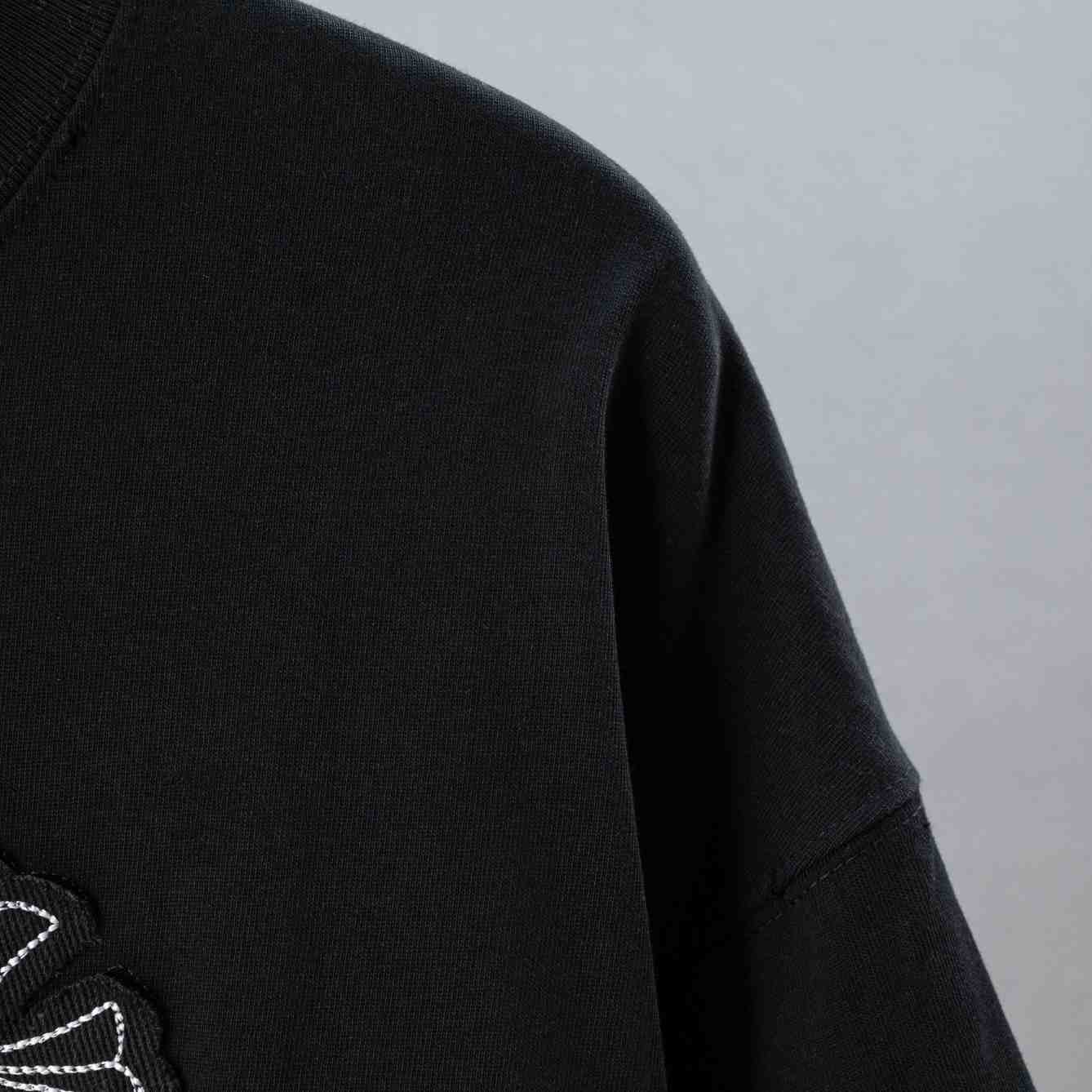 Chrome Hearts Cross Stitch Patchwork  T-Shirt 'Black' - DesignerGu