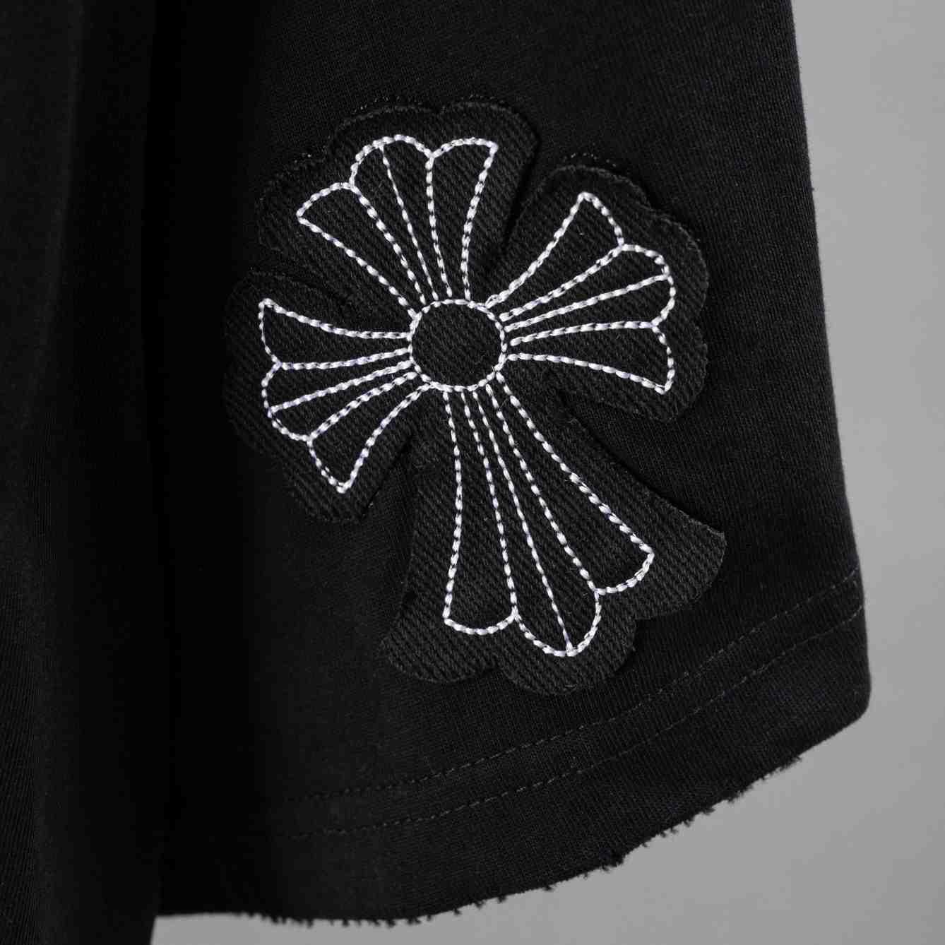 Chrome Hearts Cross Stitch Patchwork  T-Shirt 'Black' - DesignerGu
