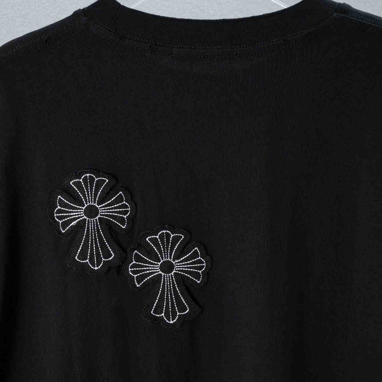 Chrome Hearts Cross Stitch Patchwork  T-Shirt 'Black' - DesignerGu