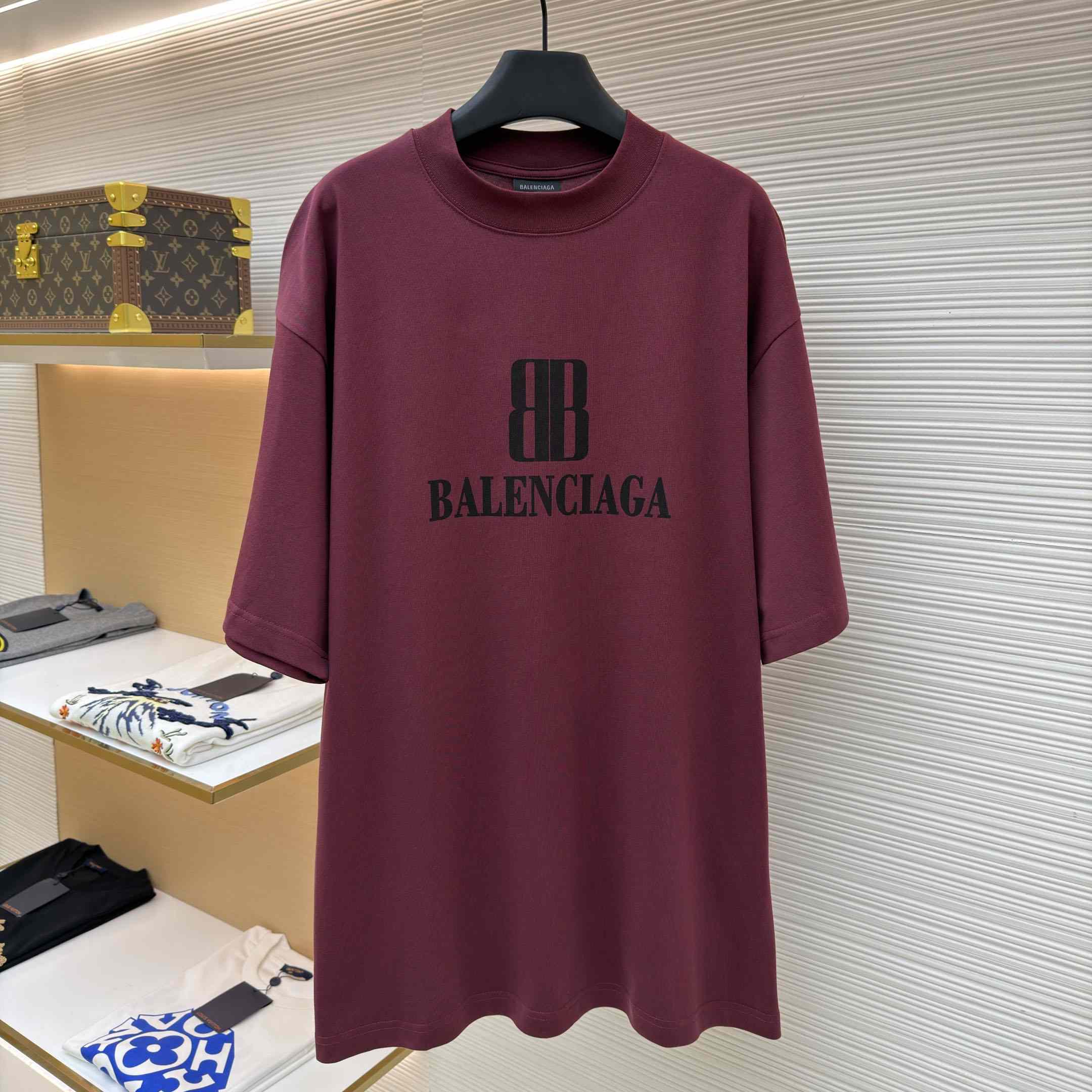Balenciaga  Nano BB Logo Oversized T-Shirt - DesignerGu