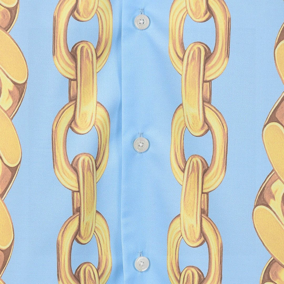 Versace Chain-Link Printed Short-Sleeved Shirt - DesignerGu