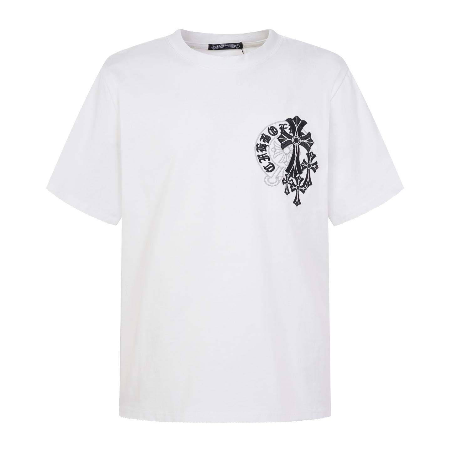 Chrome Hearts Cotton Cross Stitch T-Shirt 'White' - DesignerGu