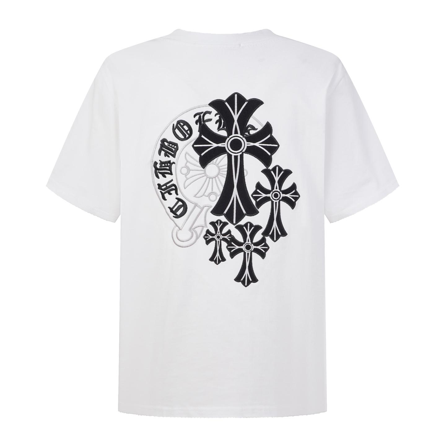 Chrome Hearts Cotton Cross Stitch T-Shirt 'White' - DesignerGu