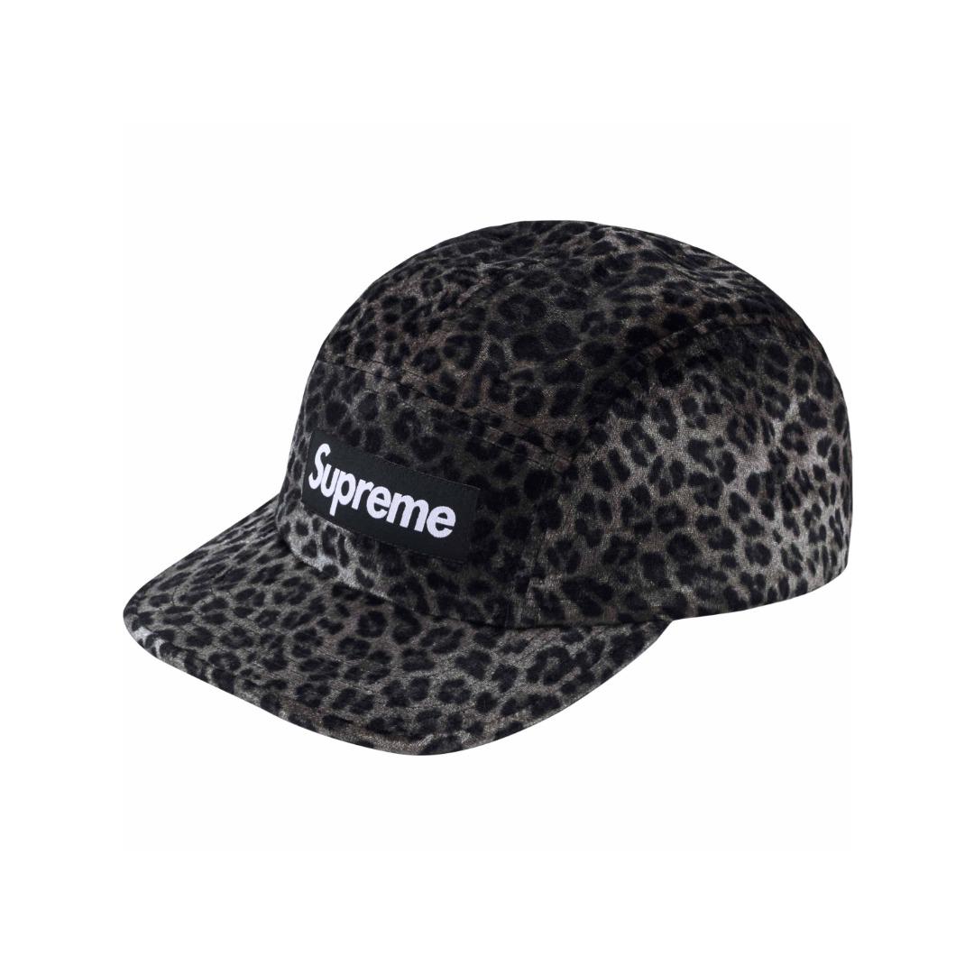 Supreme Leopard Velvet Camp Cap 'Black' - DesignerGu