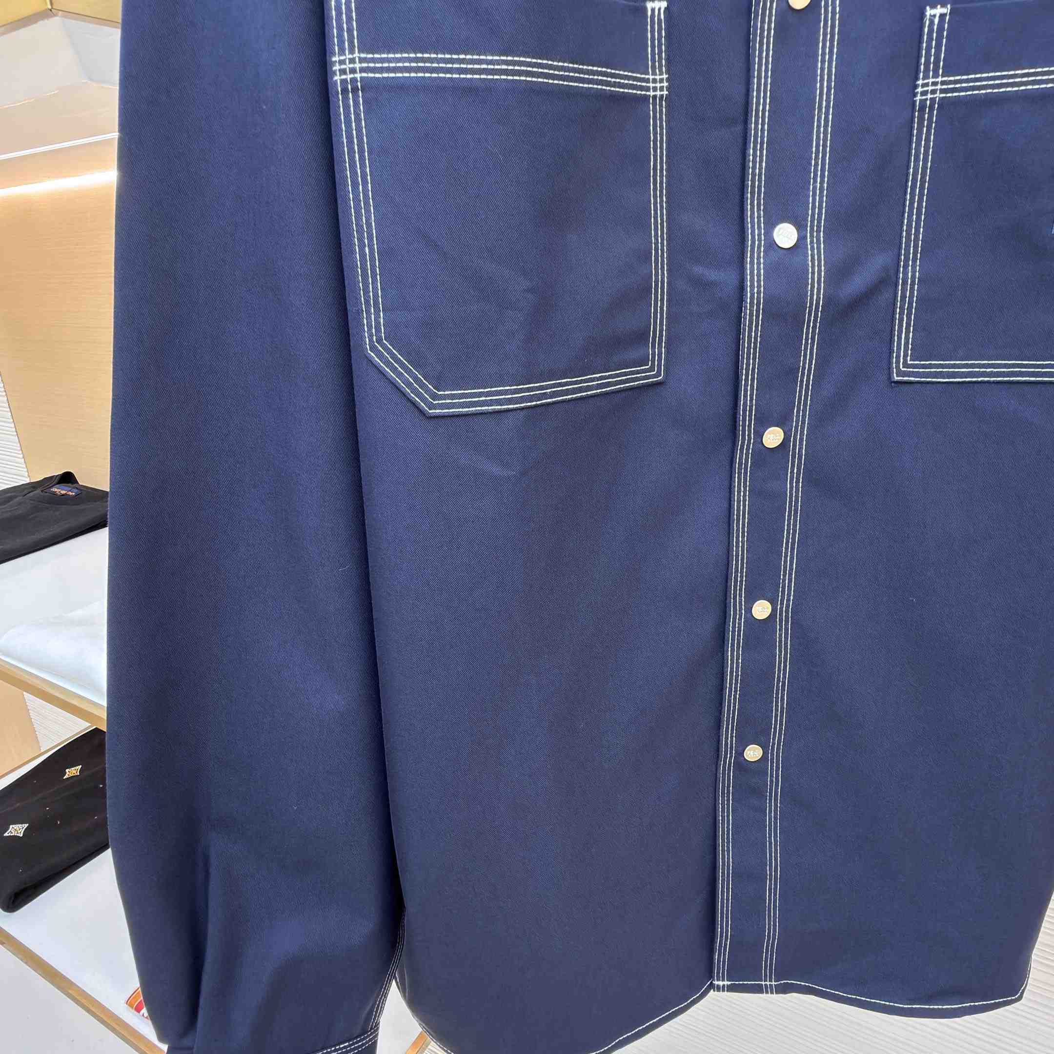 Fendi Dark Blue Cotton Shirt - DesignerGu