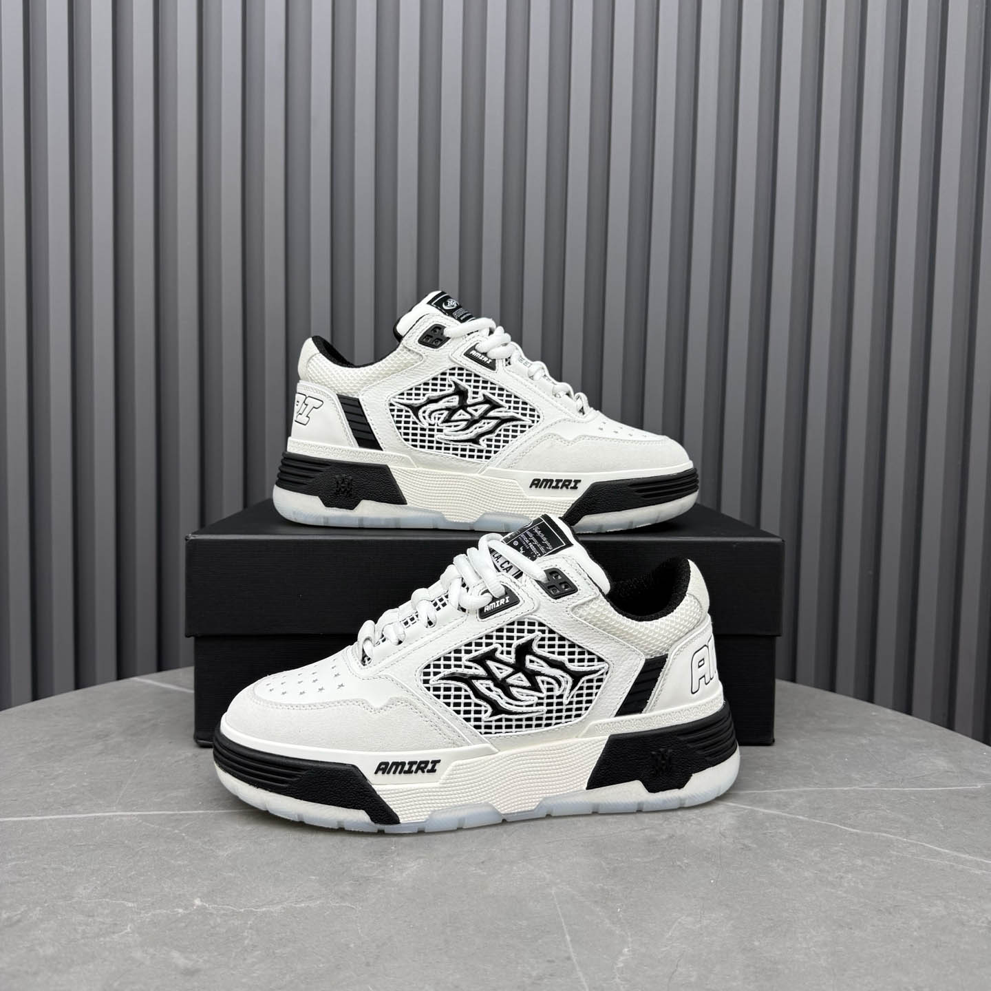 Amiri White & Black MA-94 Sneakers - DesignerGu