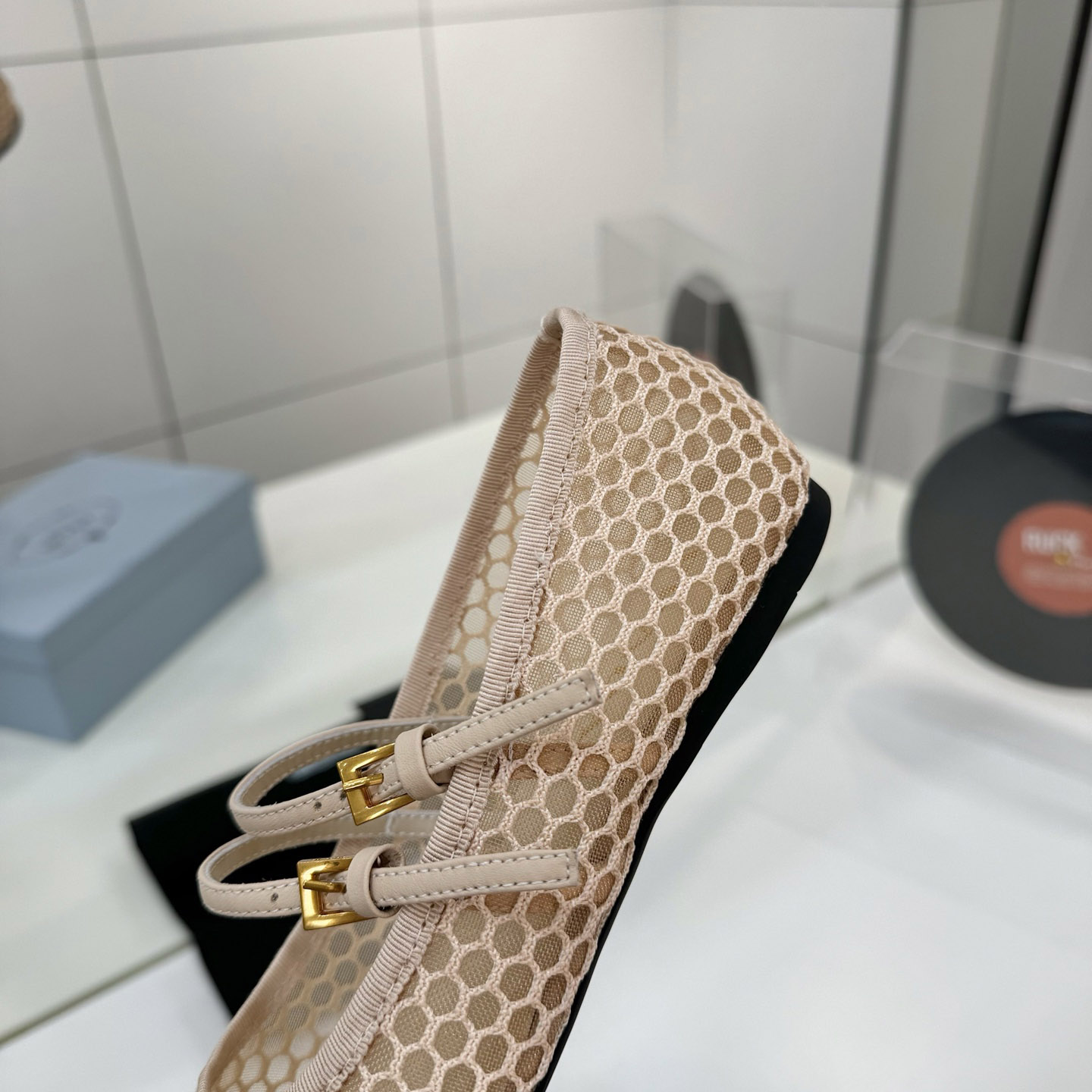Prada Mesh Fabric Ballerinas - DesignerGu