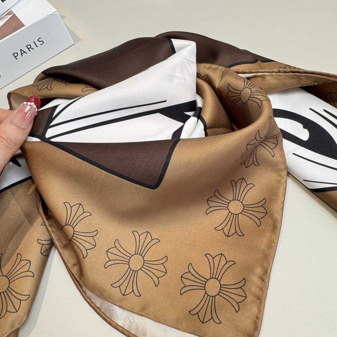 Chrome Heart Square Silk Scarf - DesignerGu
