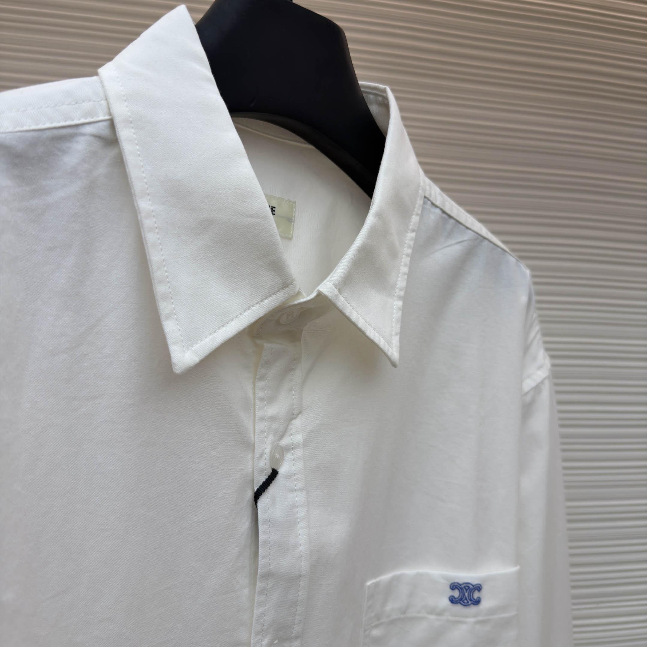 Celine Overshirt In Cotton Denim - DesignerGu