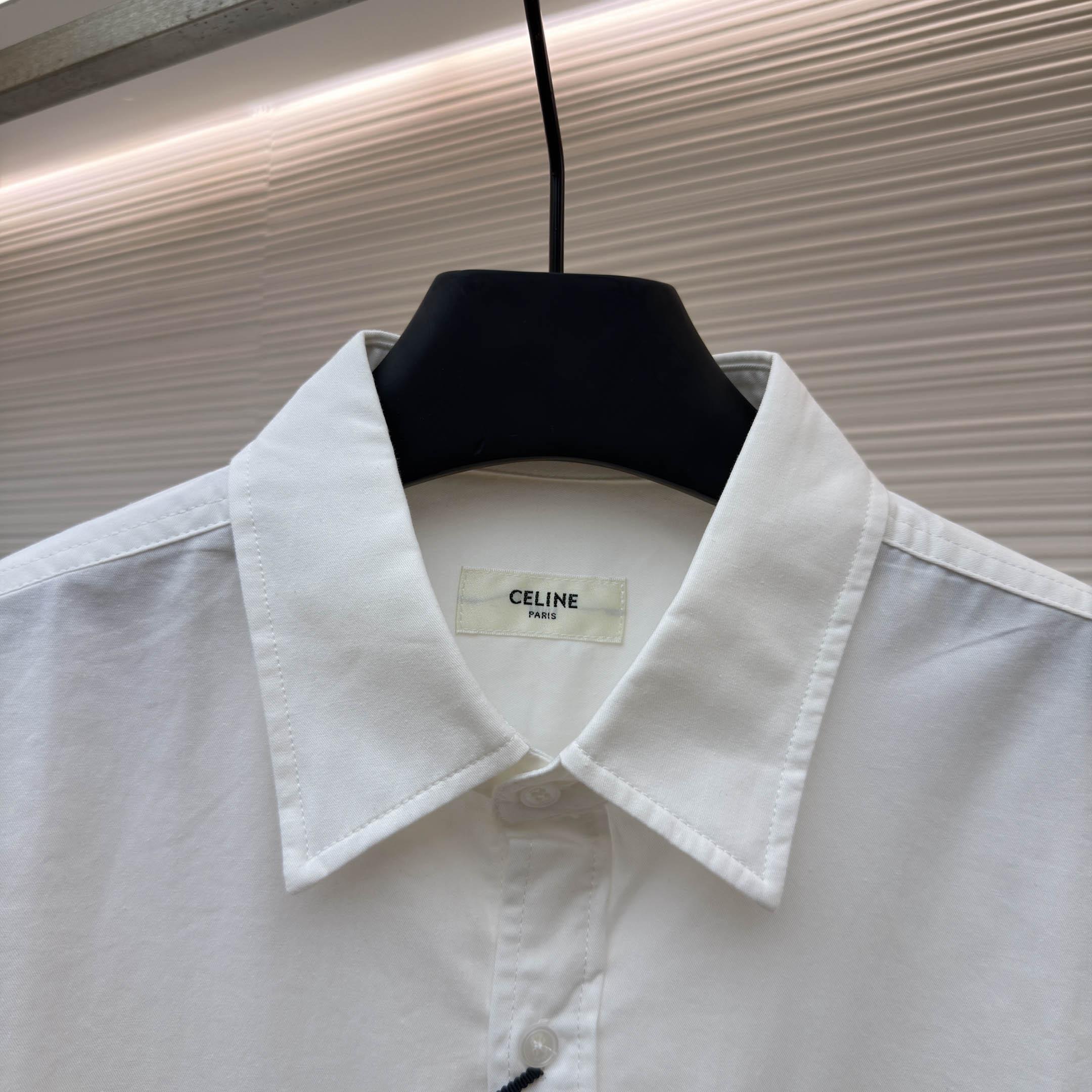 Celine Overshirt In Cotton Denim - DesignerGu