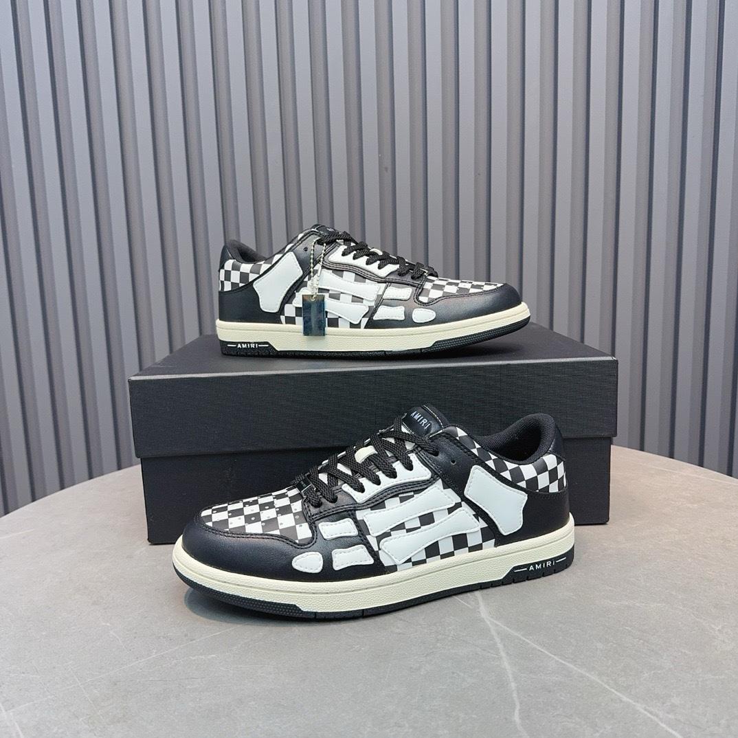 Amiri Wmns Skel Top Low 'Checkered - Black White' - DesignerGu