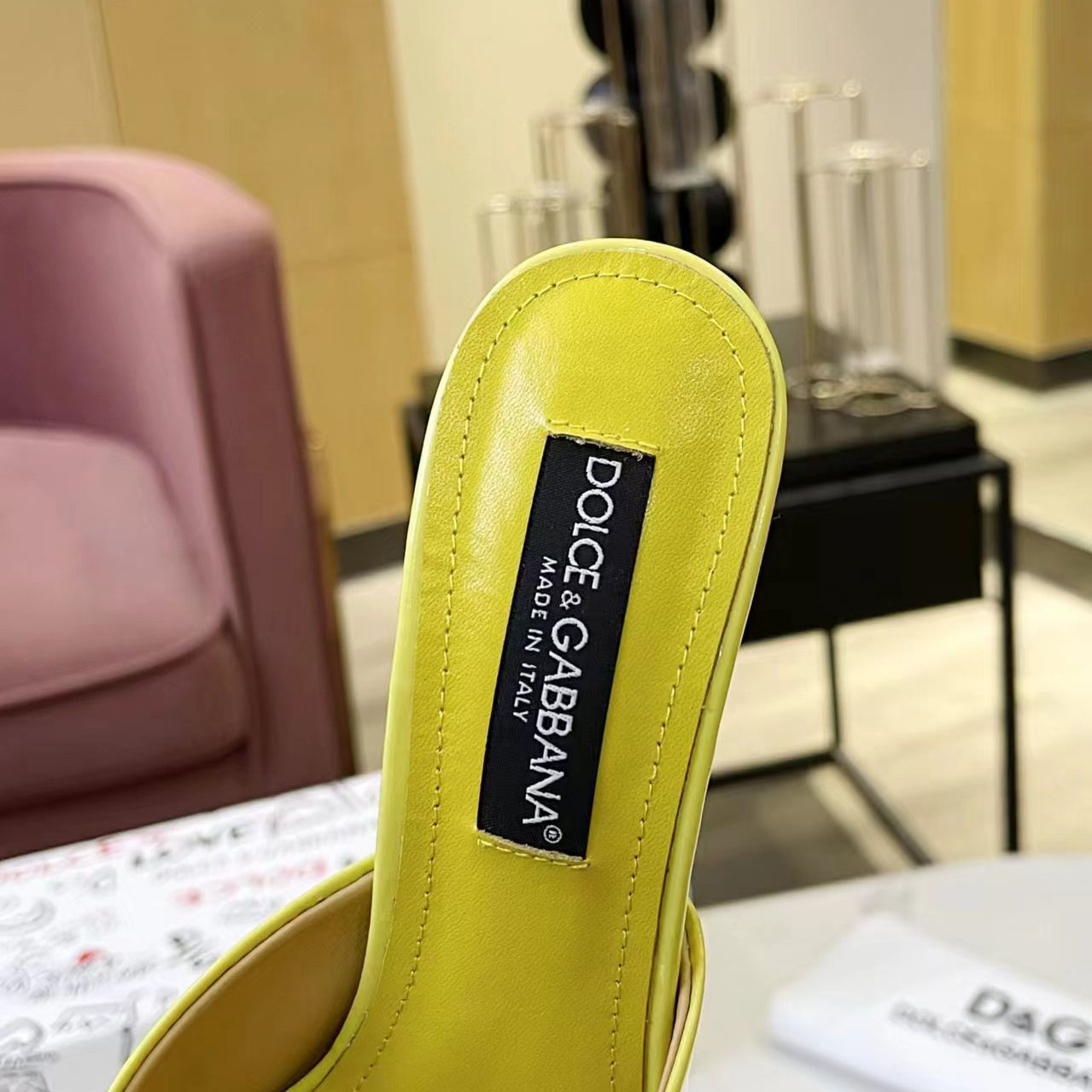 Dolce & Gabbana Patent Leather Mules With DG Logo - DesignerGu
