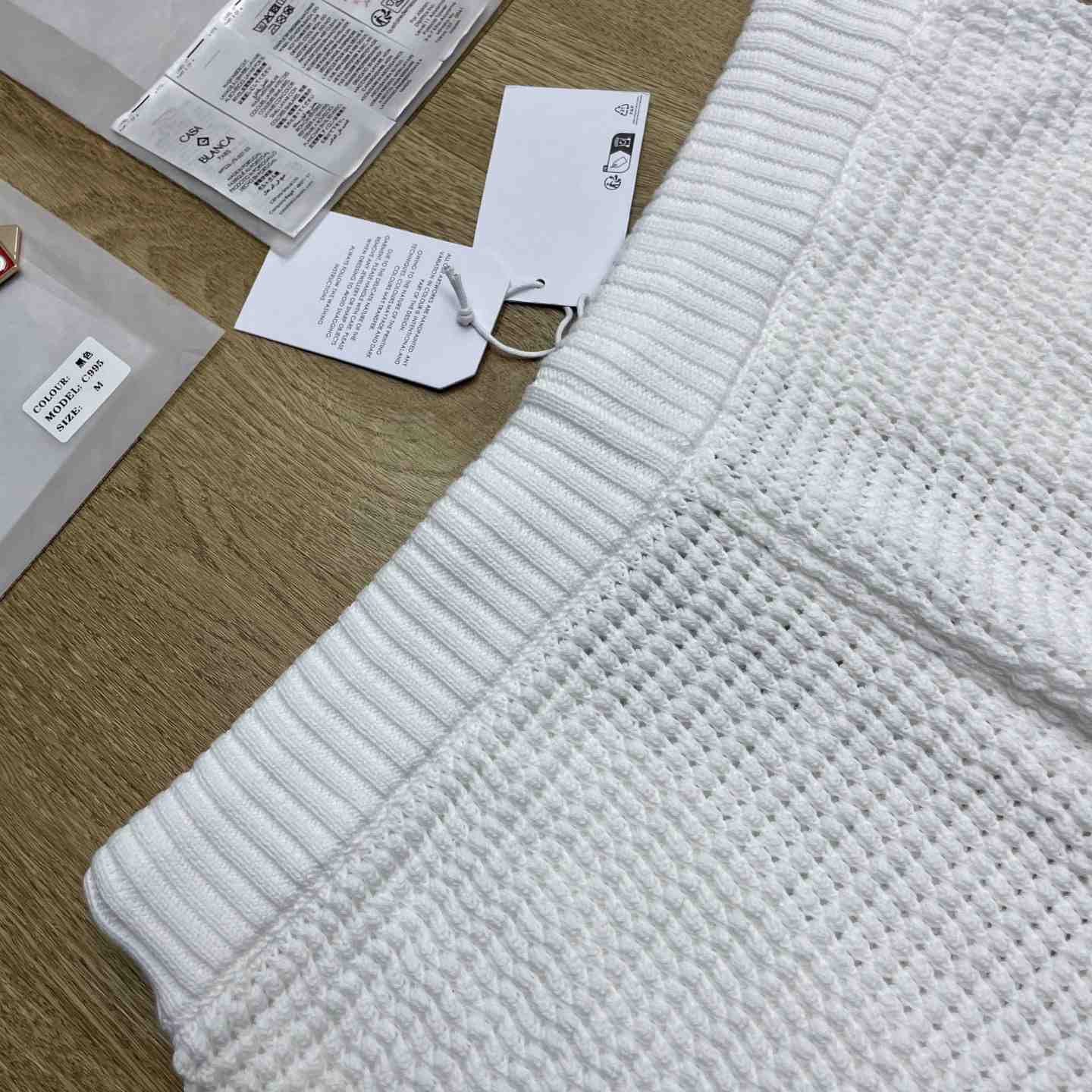 Casablanca White & Brown Tennis Stripe Crochet Shorts D0209 - DesignerGu