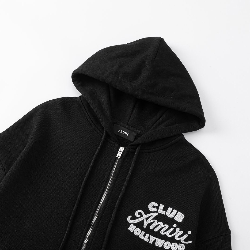 Amiri Club Amiri Zip Up Hoodie - DesignerGu