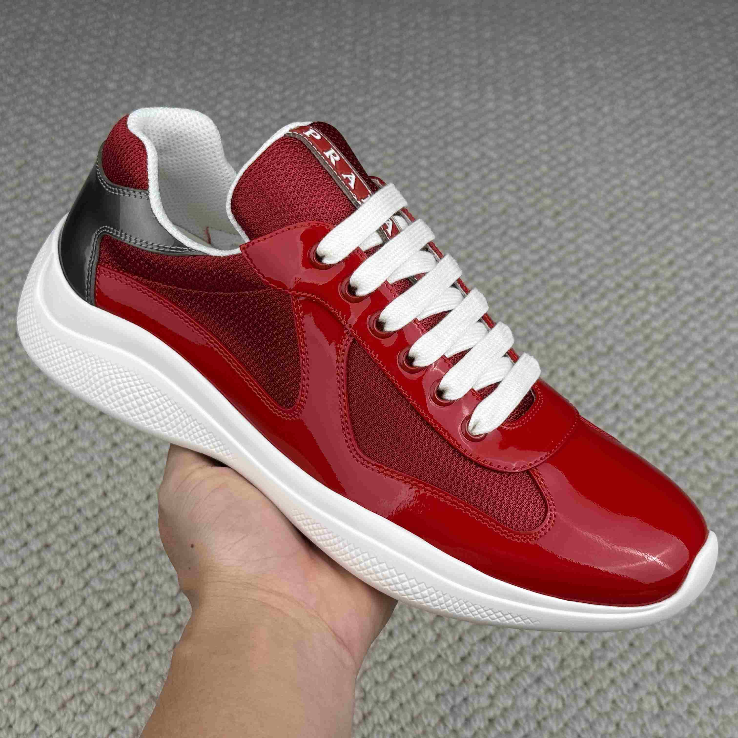 Patent Leather And Technical Fabric Prada America's Cup Sneakers（upon uk size） - DesignerGu