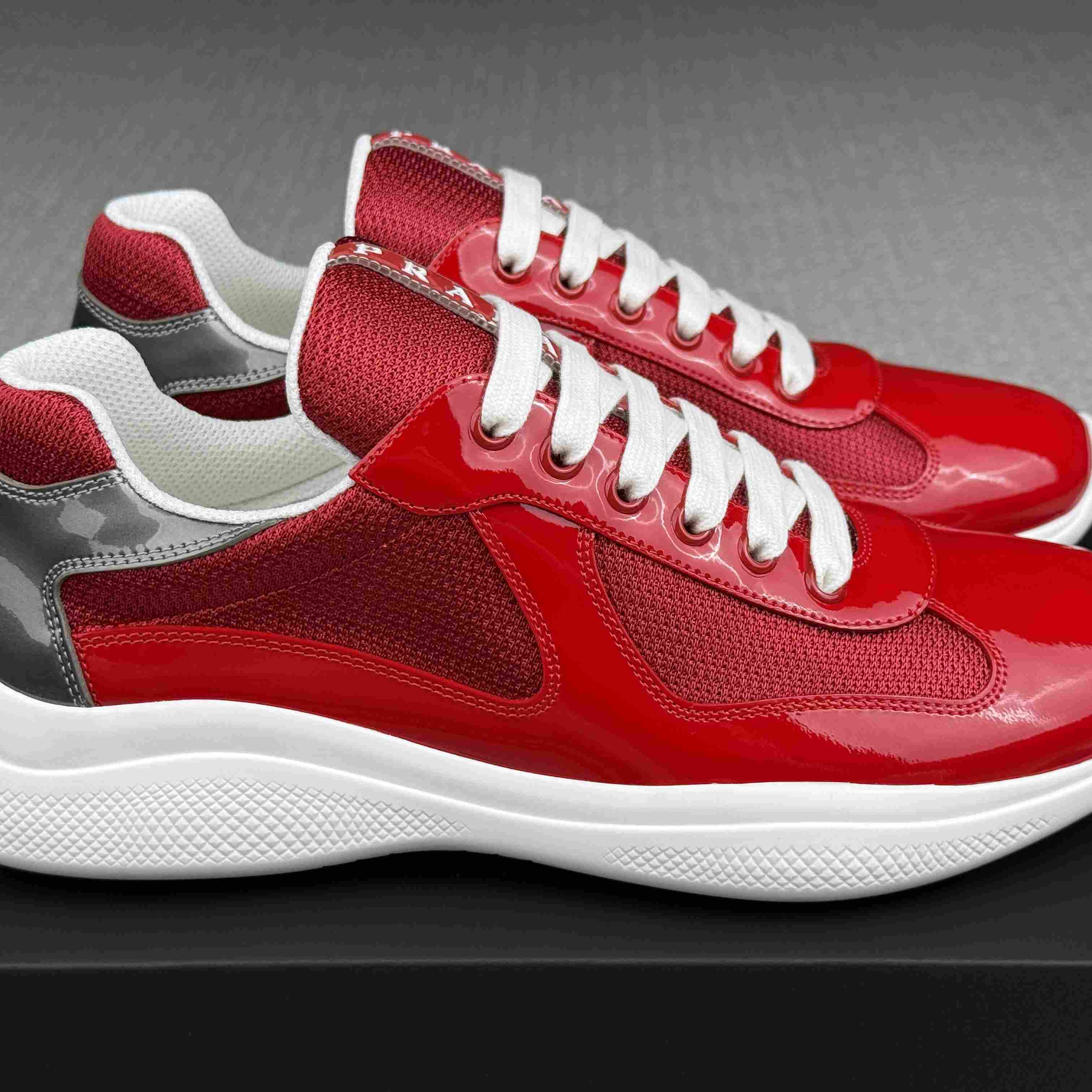 Patent Leather And Technical Fabric Prada America's Cup Sneakers（upon uk size） - DesignerGu