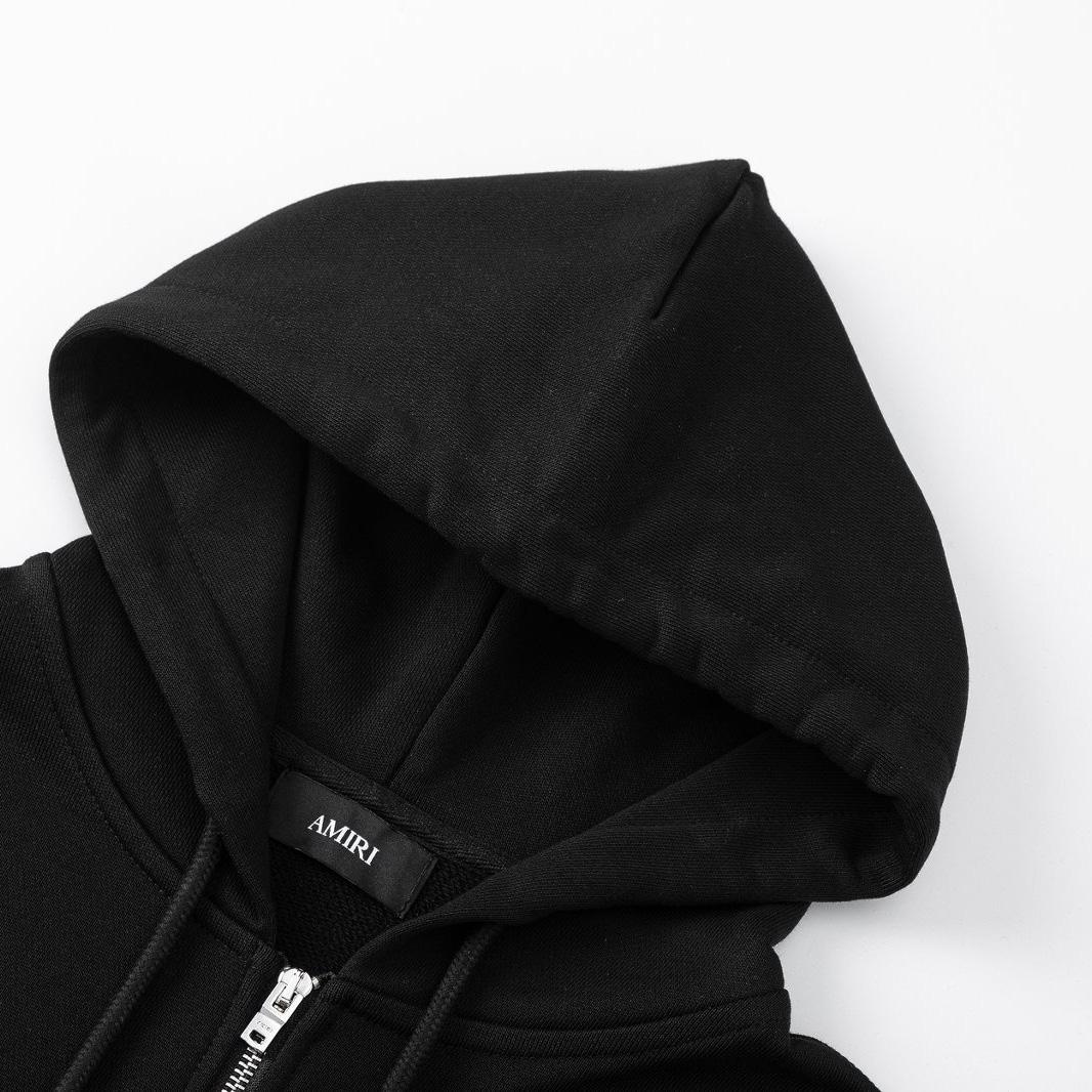 Amiri Logo Detail Zip Up Hoodie - DesignerGu