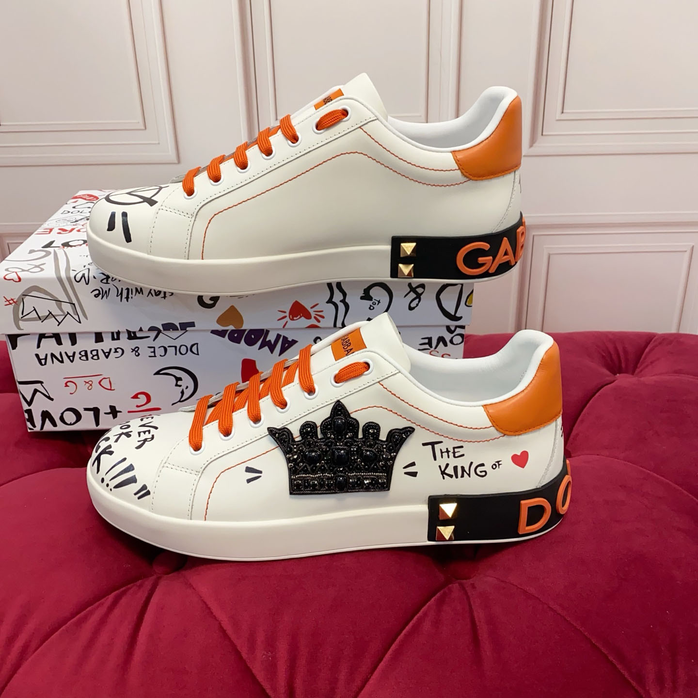 Dolce & Gabbana Portofino Nappa Calfskin Sneakers - DesignerGu