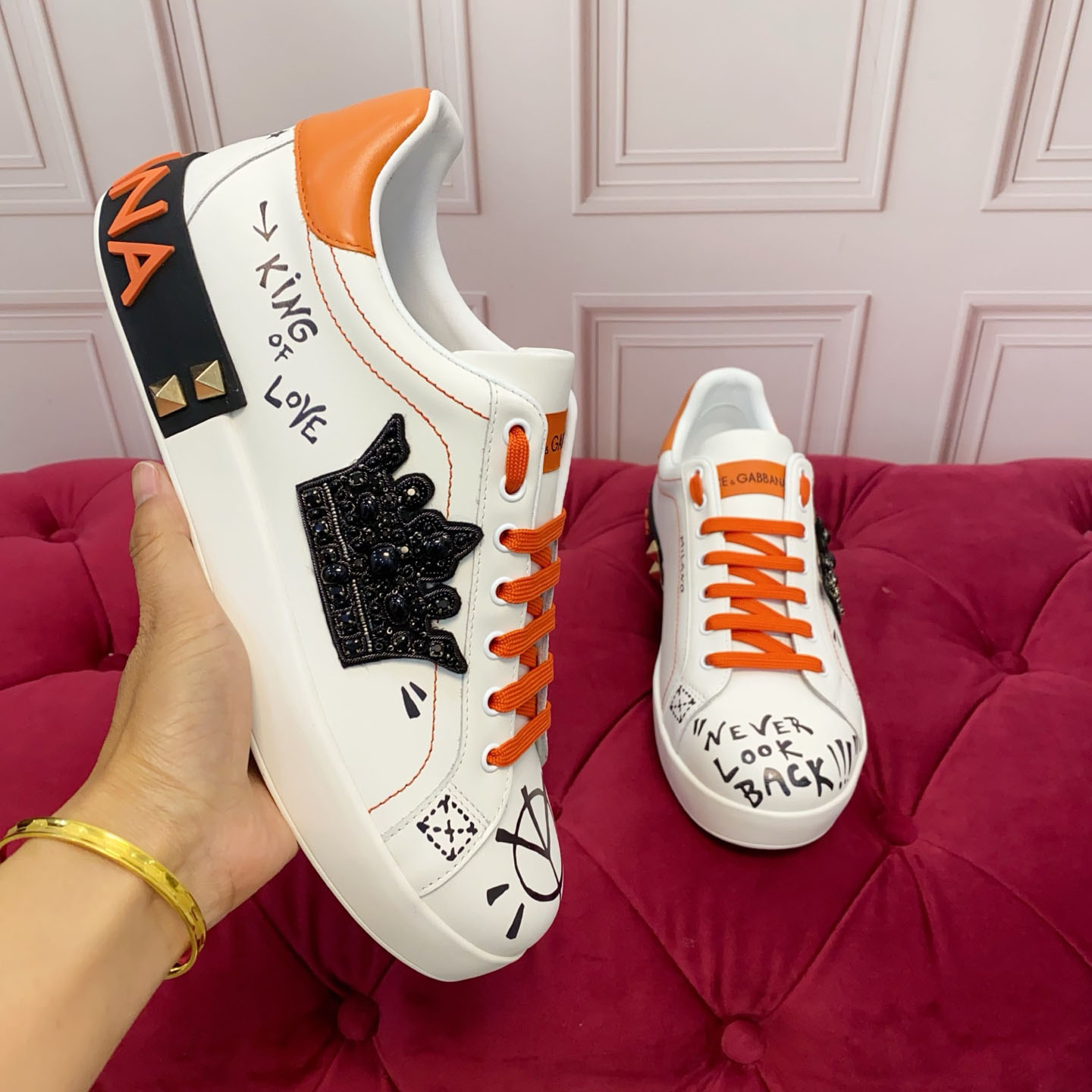 Dolce & Gabbana Portofino Nappa Calfskin Sneakers - DesignerGu
