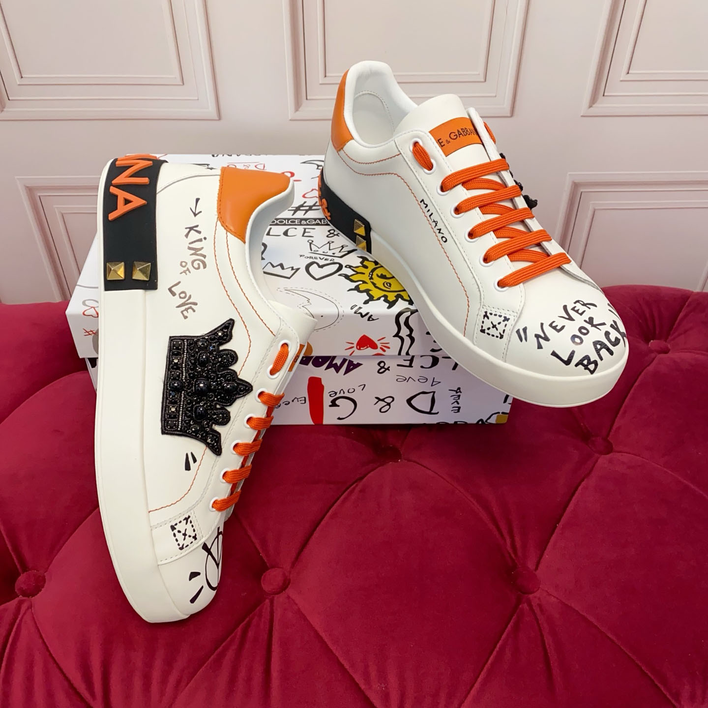 Dolce & Gabbana Portofino Nappa Calfskin Sneakers - DesignerGu
