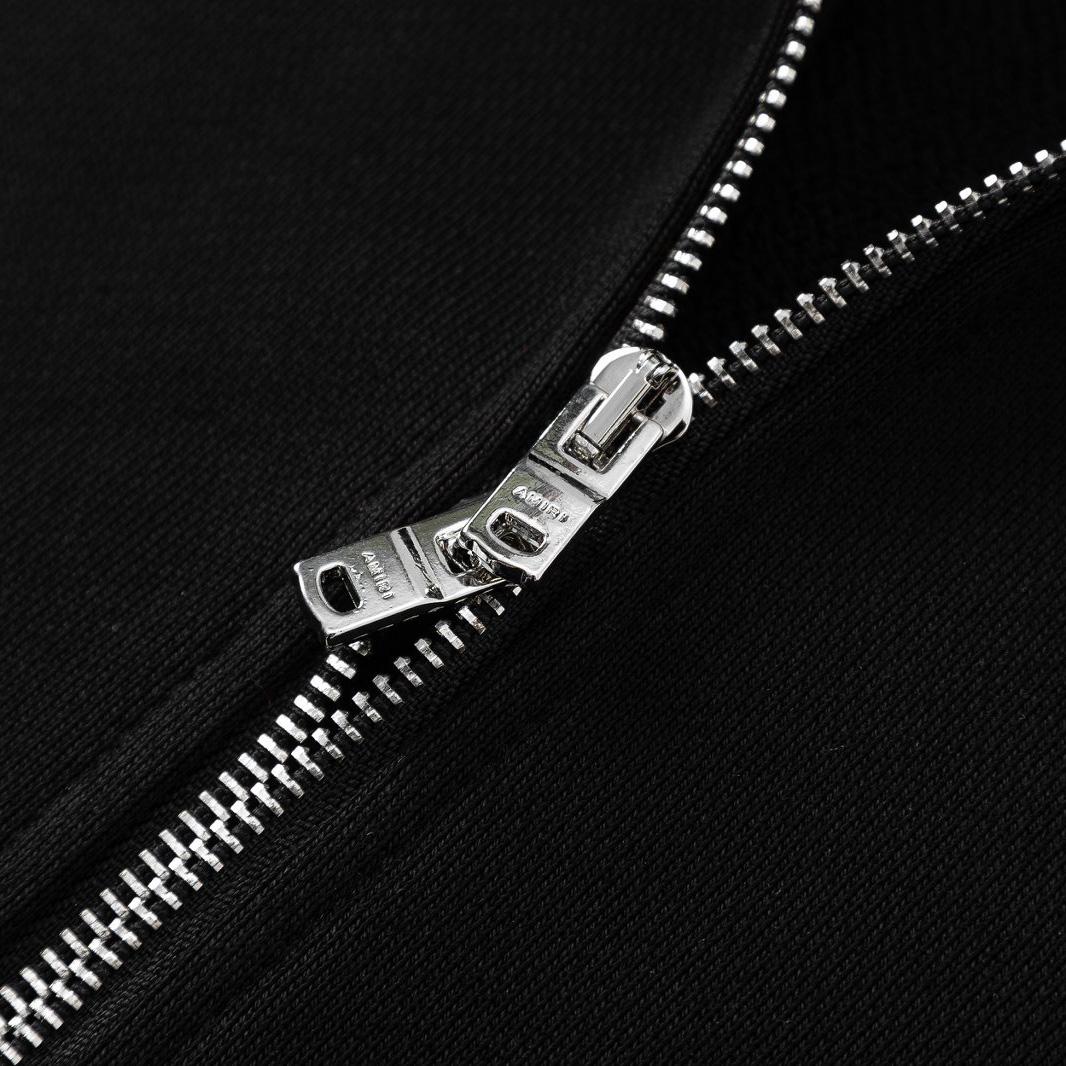 Amiri Black Relaxed Zip-Up Hoodie - DesignerGu