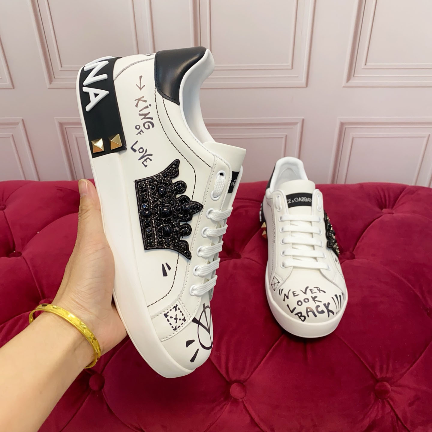 Dolce & Gabbana Portofino Nappa Calfskin Sneakers - DesignerGu