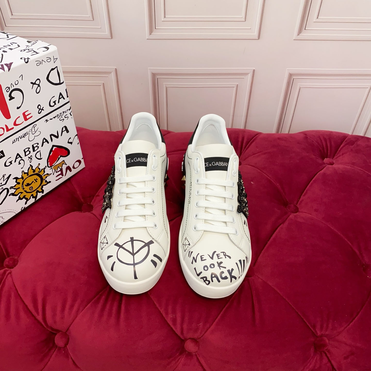 Dolce & Gabbana Portofino Nappa Calfskin Sneakers - DesignerGu