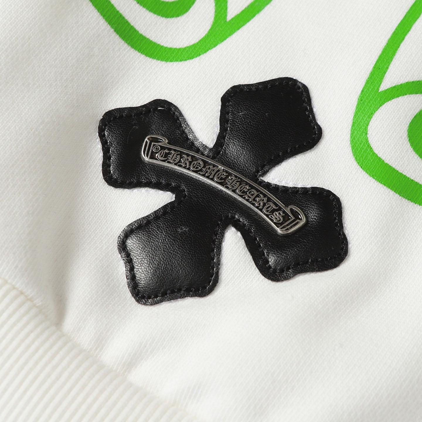 Chrome Hearts White Leather Cross Horseshoe Hoodie - DesignerGu