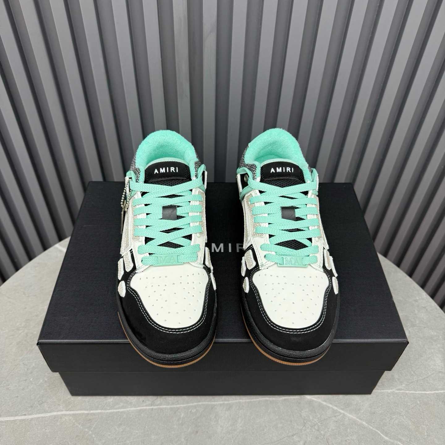Amiri Black & Blue XL Skel Top Low Sneakers - DesignerGu
