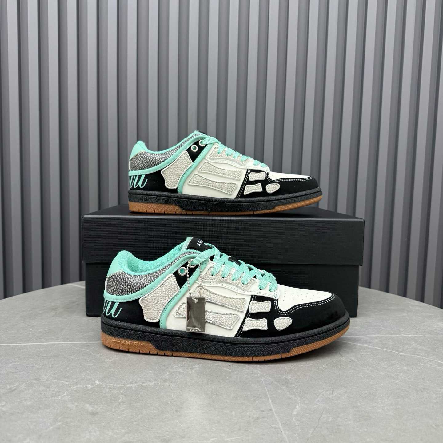 Amiri Black & Blue XL Skel Top Low Sneakers - DesignerGu