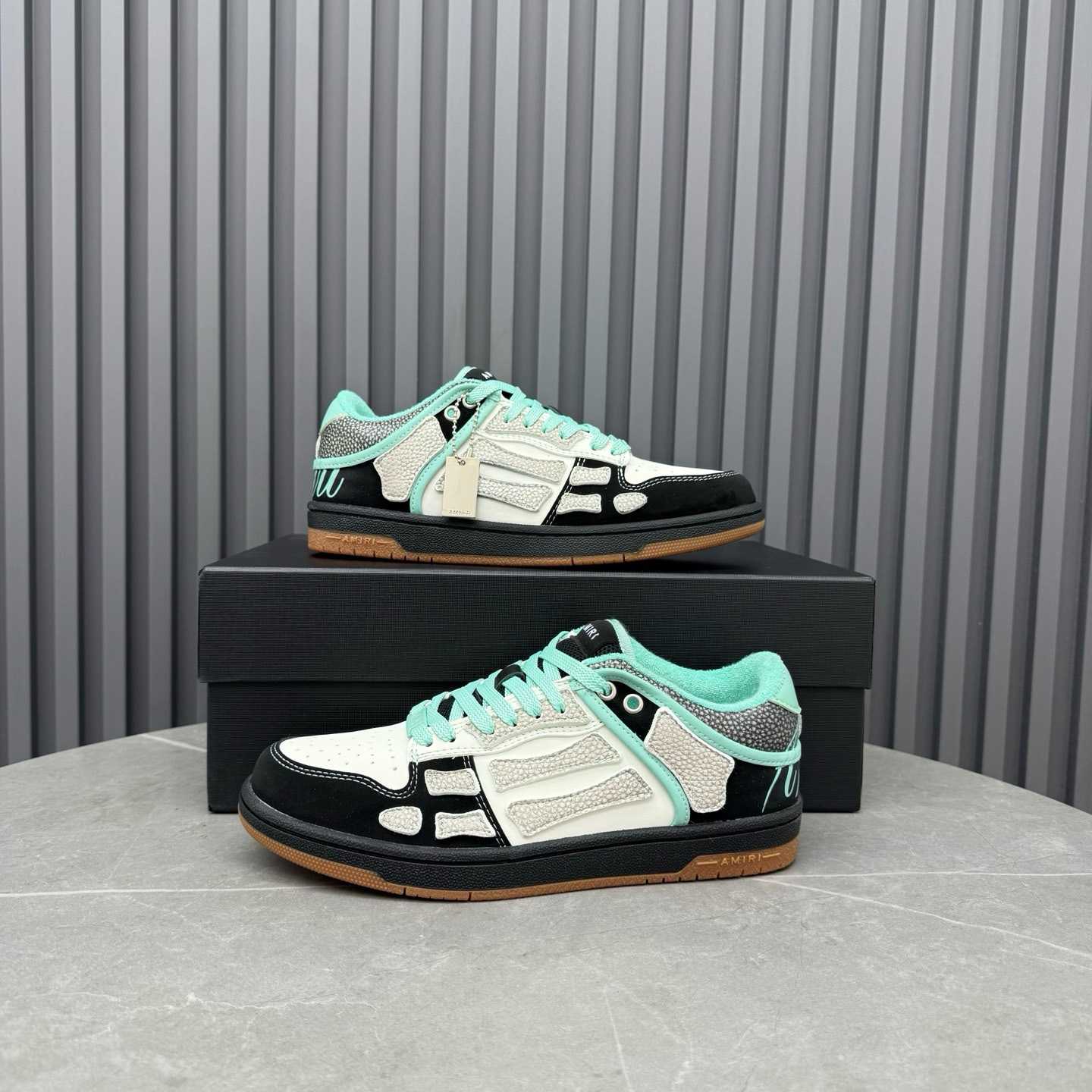 Amiri Black & Blue XL Skel Top Low Sneakers - DesignerGu