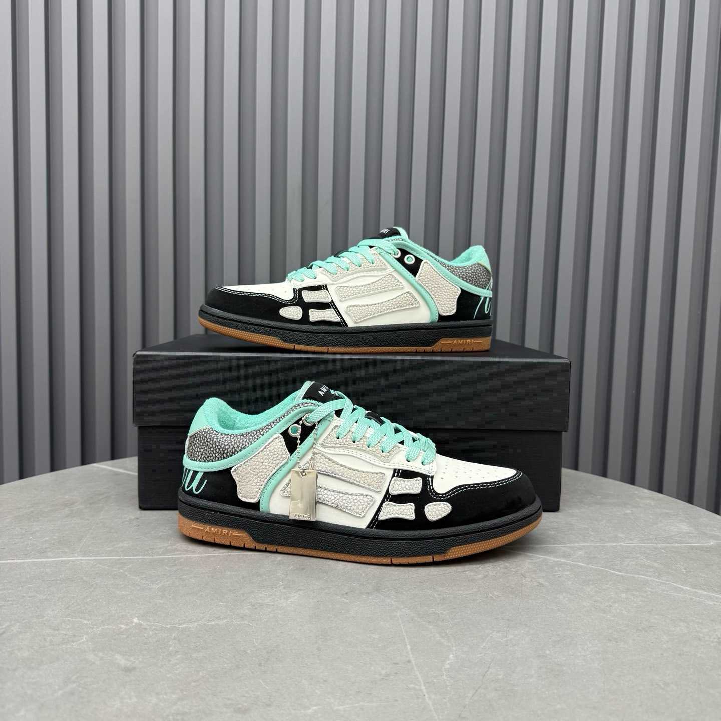 Amiri Black & Blue XL Skel Top Low Sneakers - DesignerGu