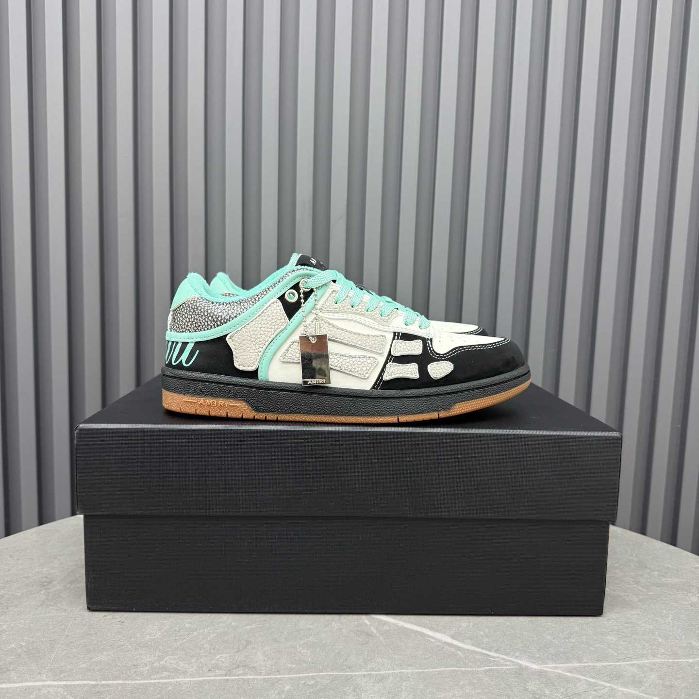 Amiri Black & Blue XL Skel Top Low Sneakers - DesignerGu