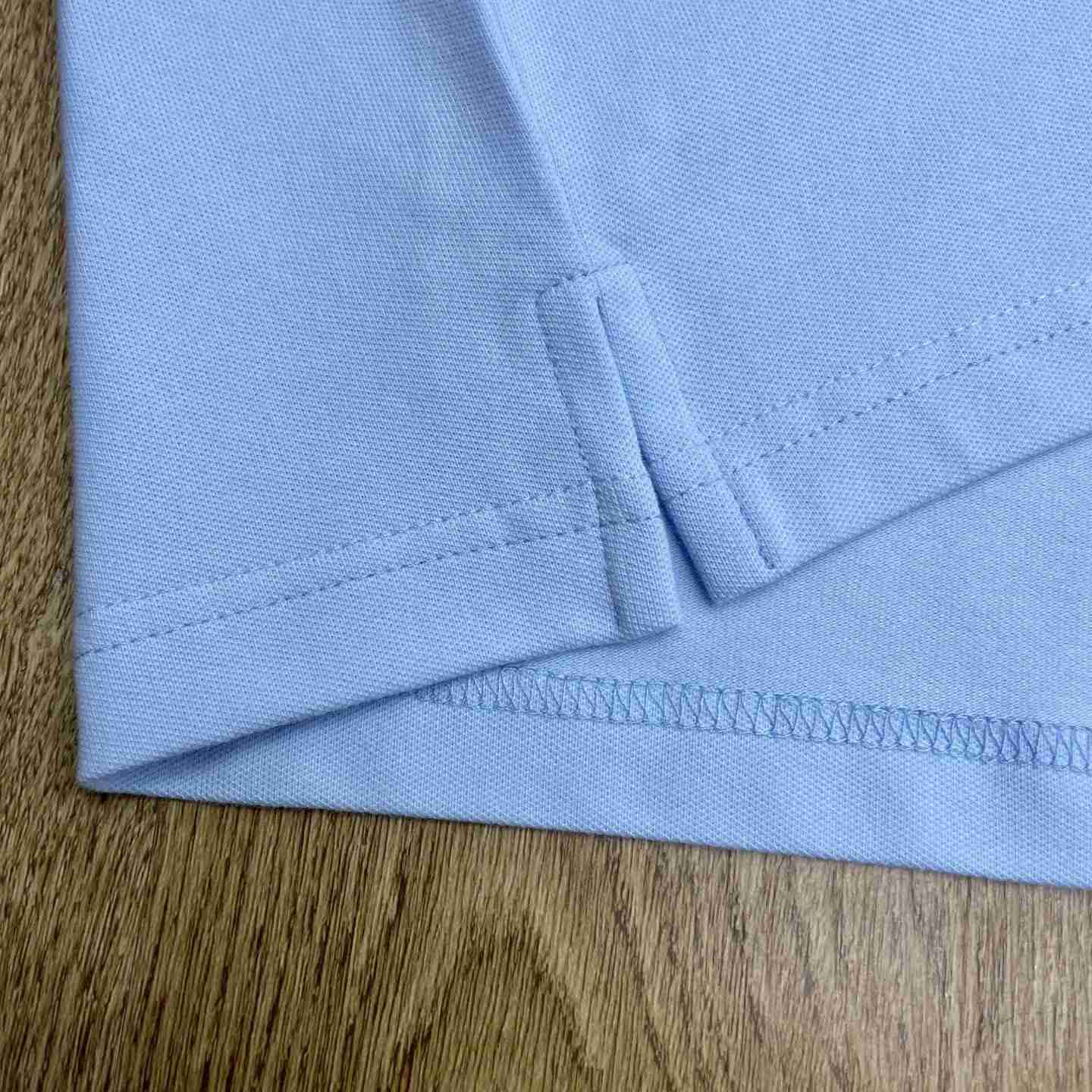 Casablanca Pale Blue Laurel Pique Short Sleeve Polo Shirt C1173 - DesignerGu
