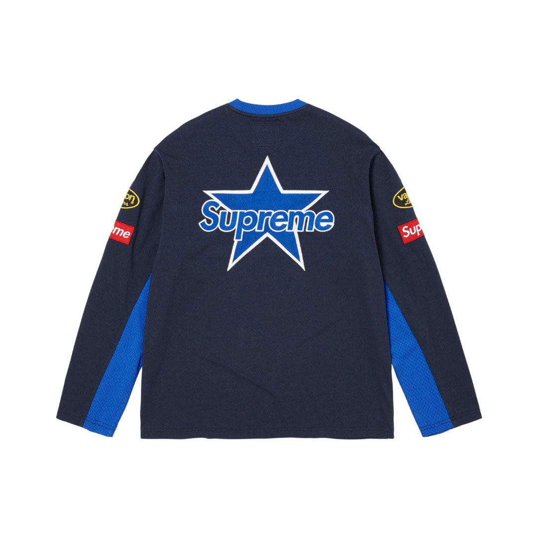 Supreme x Vanson Leathers Long-Sleeve Top 'Navy' - DesignerGu