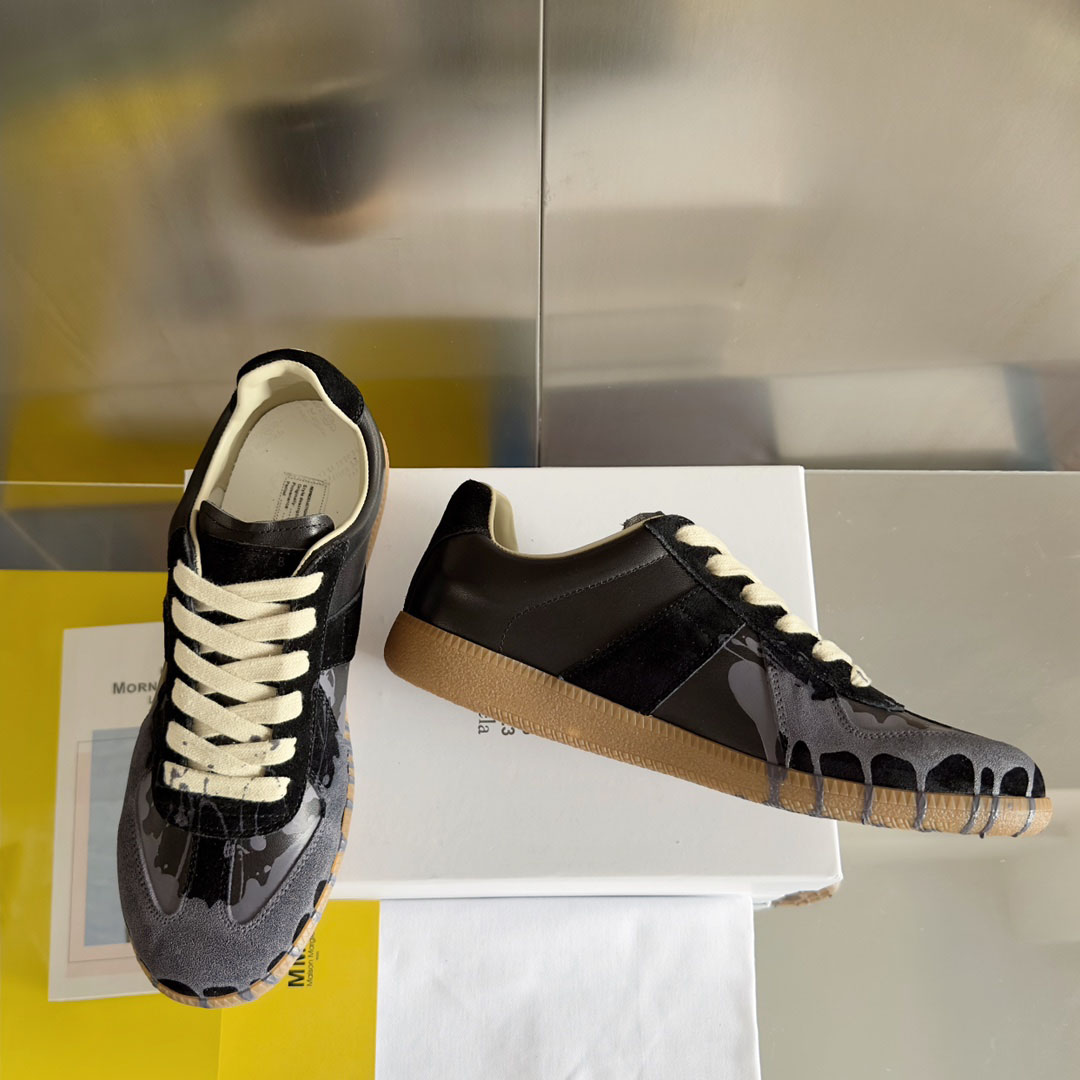 Maison Margiela Replica Paint Leather Sneakers - DesignerGu