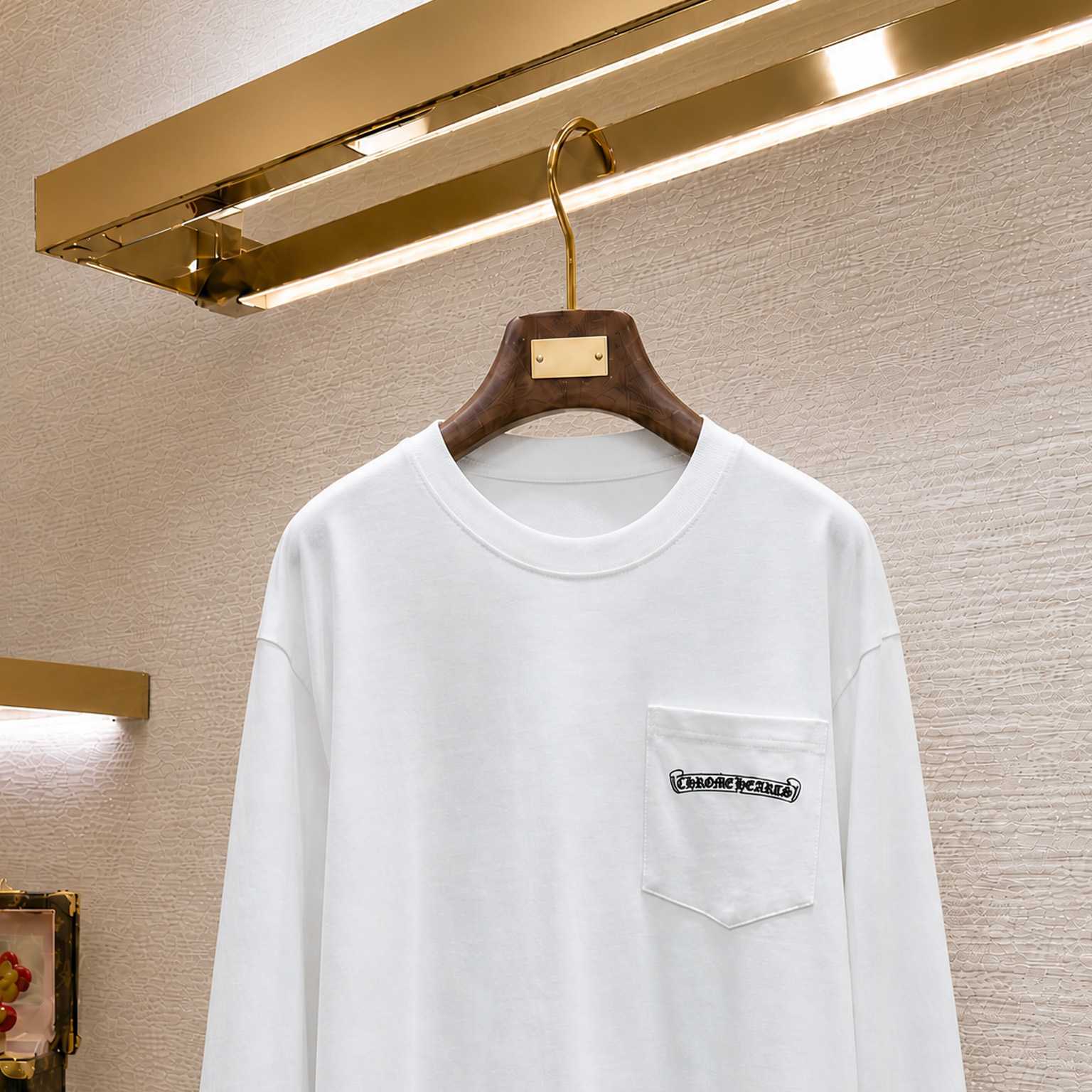 Chrome Hearts Logo Pocket Long Sleeve 'White' - DesignerGu