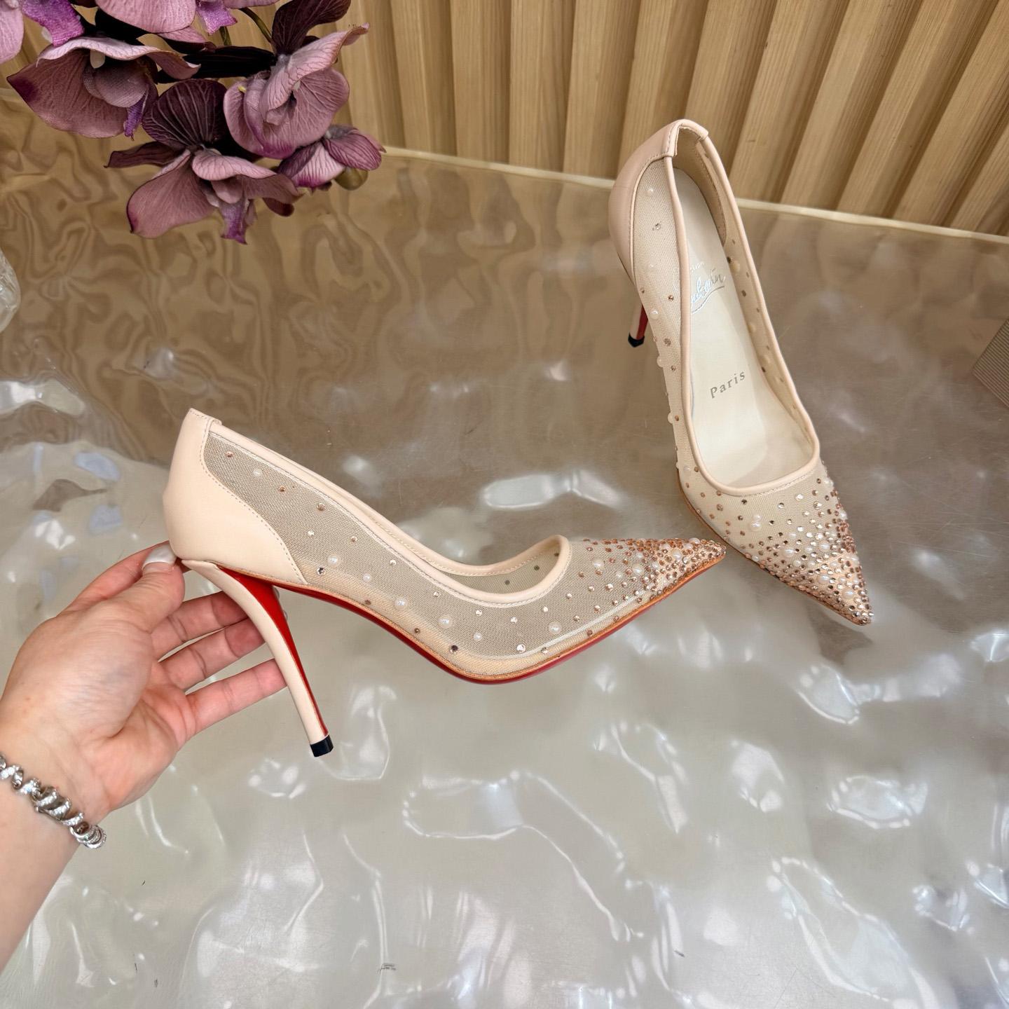 Christian Louboutin Miss Z Degrastrass Leather Pumps 100 - DesignerGu