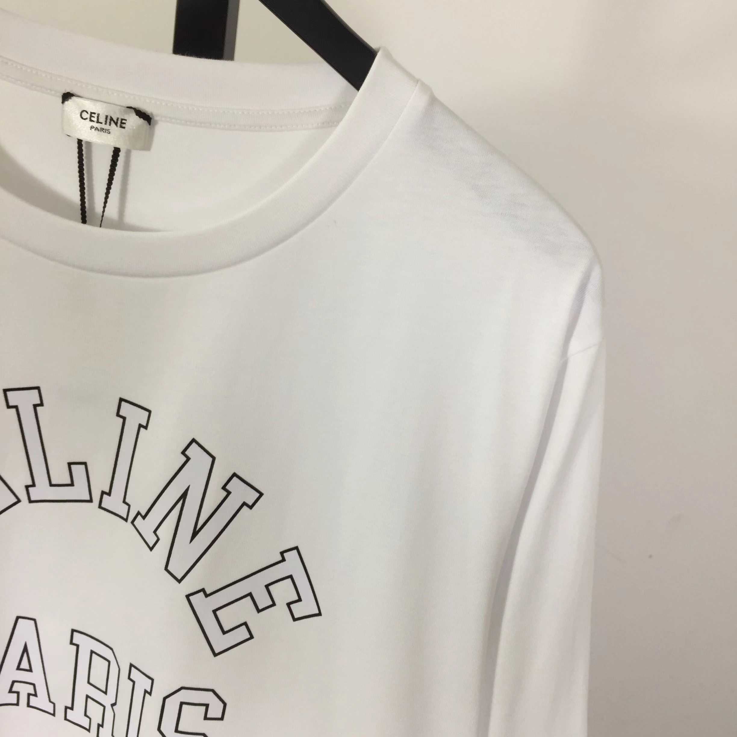 Celine Long Sleeved T-Shirt In Cotton Jersey - DesignerGu